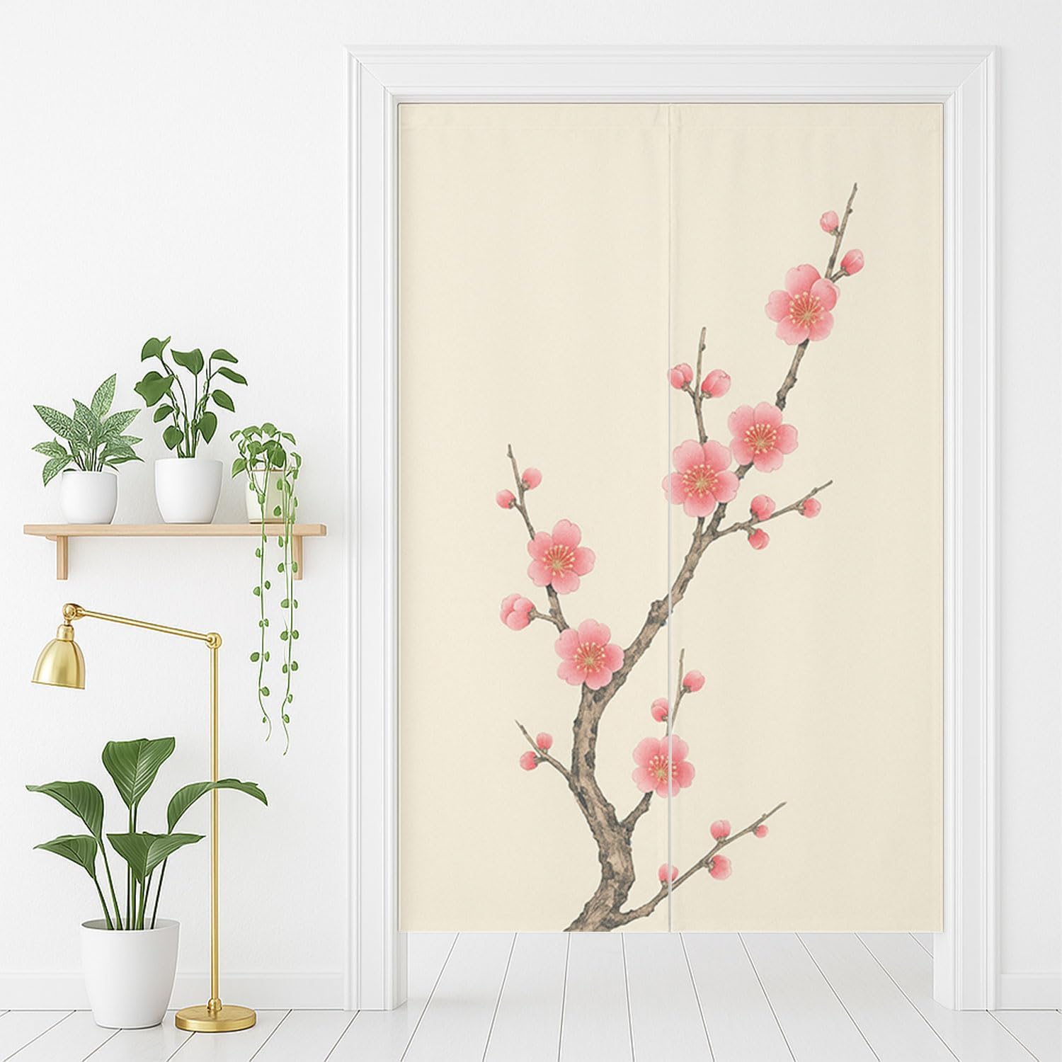 Japanese Floral Door Curtain 335x55 Inch