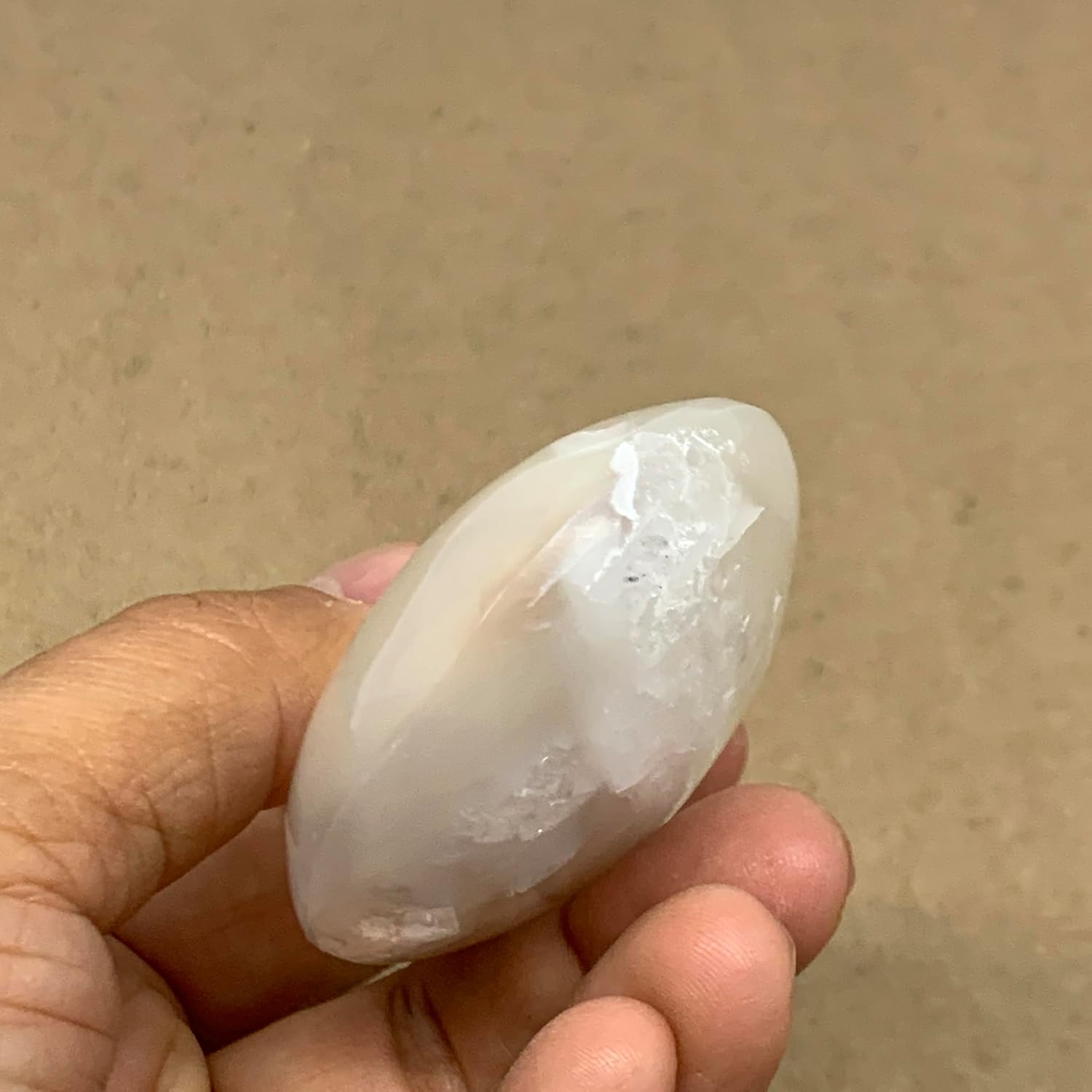 110g Natural Selenite Palm-Stone Crystal Pillow Shape