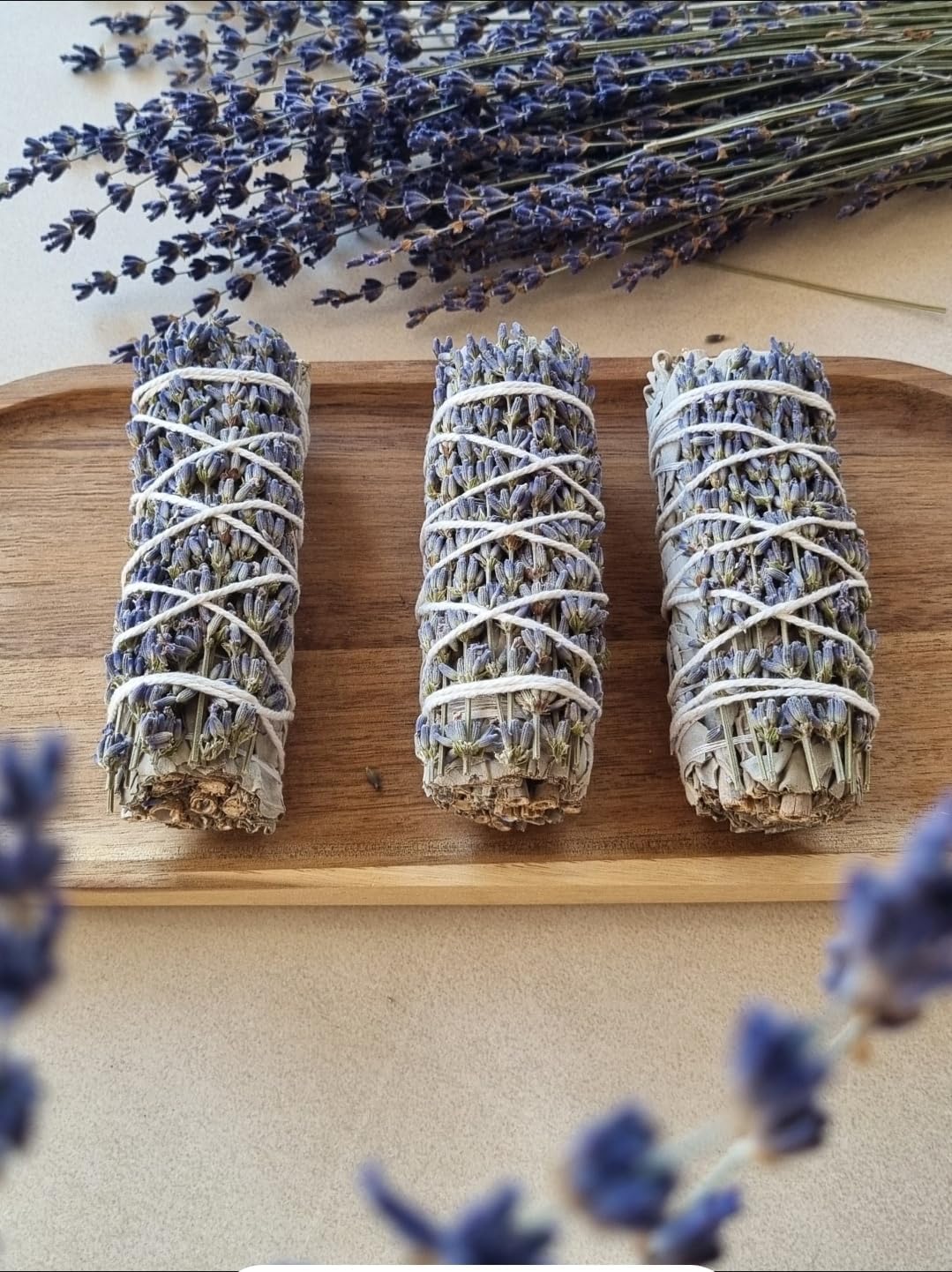 Organic Lavender Smudge Sticks 10cm