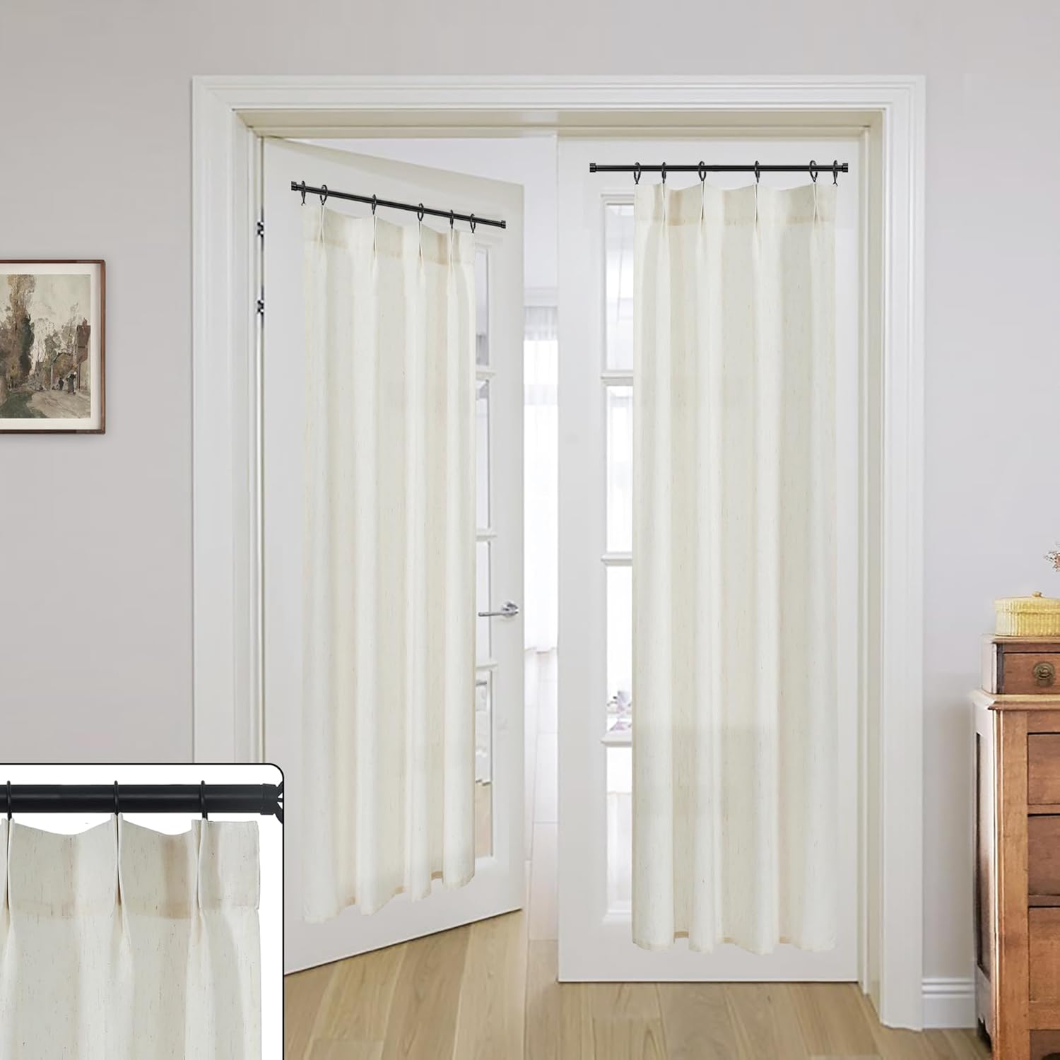 French Door Curtain Panel Sheer Privacy Linen