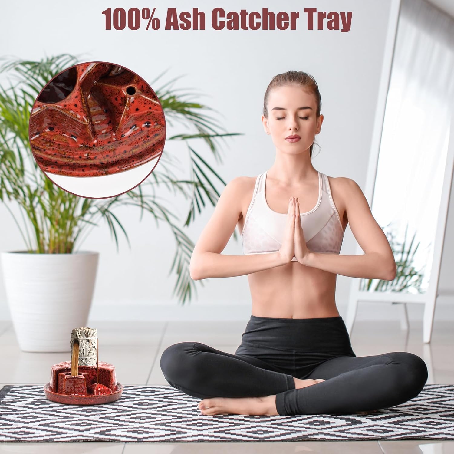 4 in 1 Incense Holder with Ceramic Ash Tray