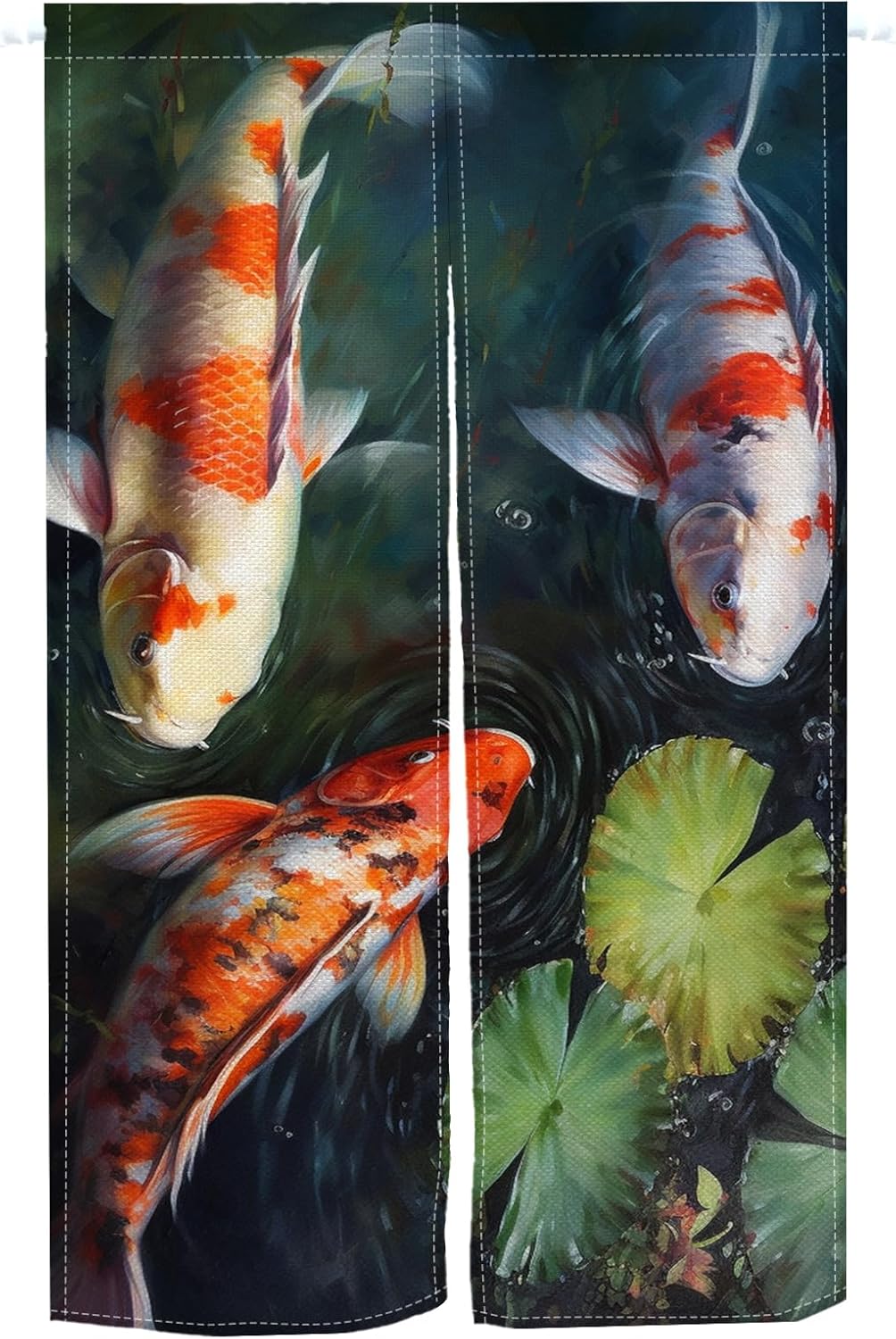 Japanese Noren Door Curtain with Koi Fish Pattern