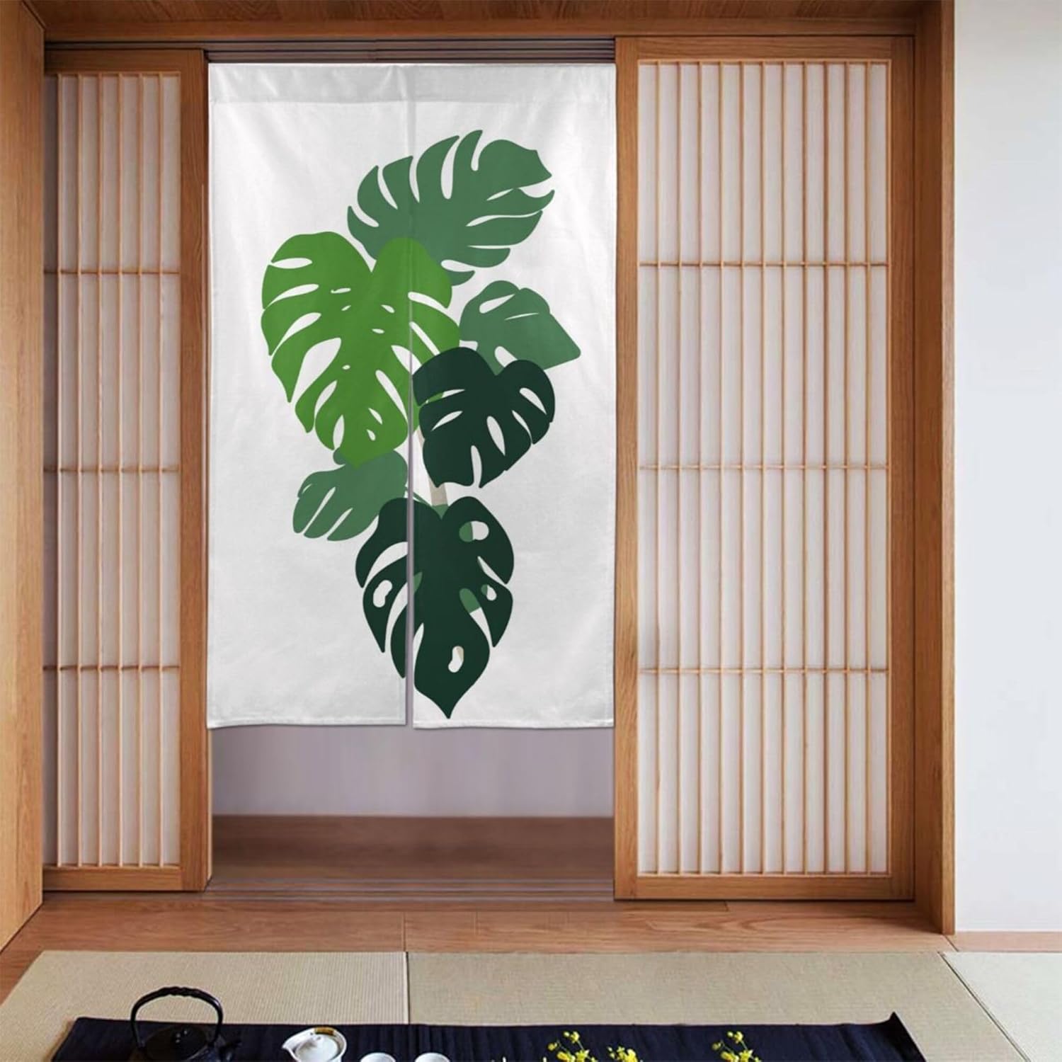 Monstera Door Curtain for Home Decor