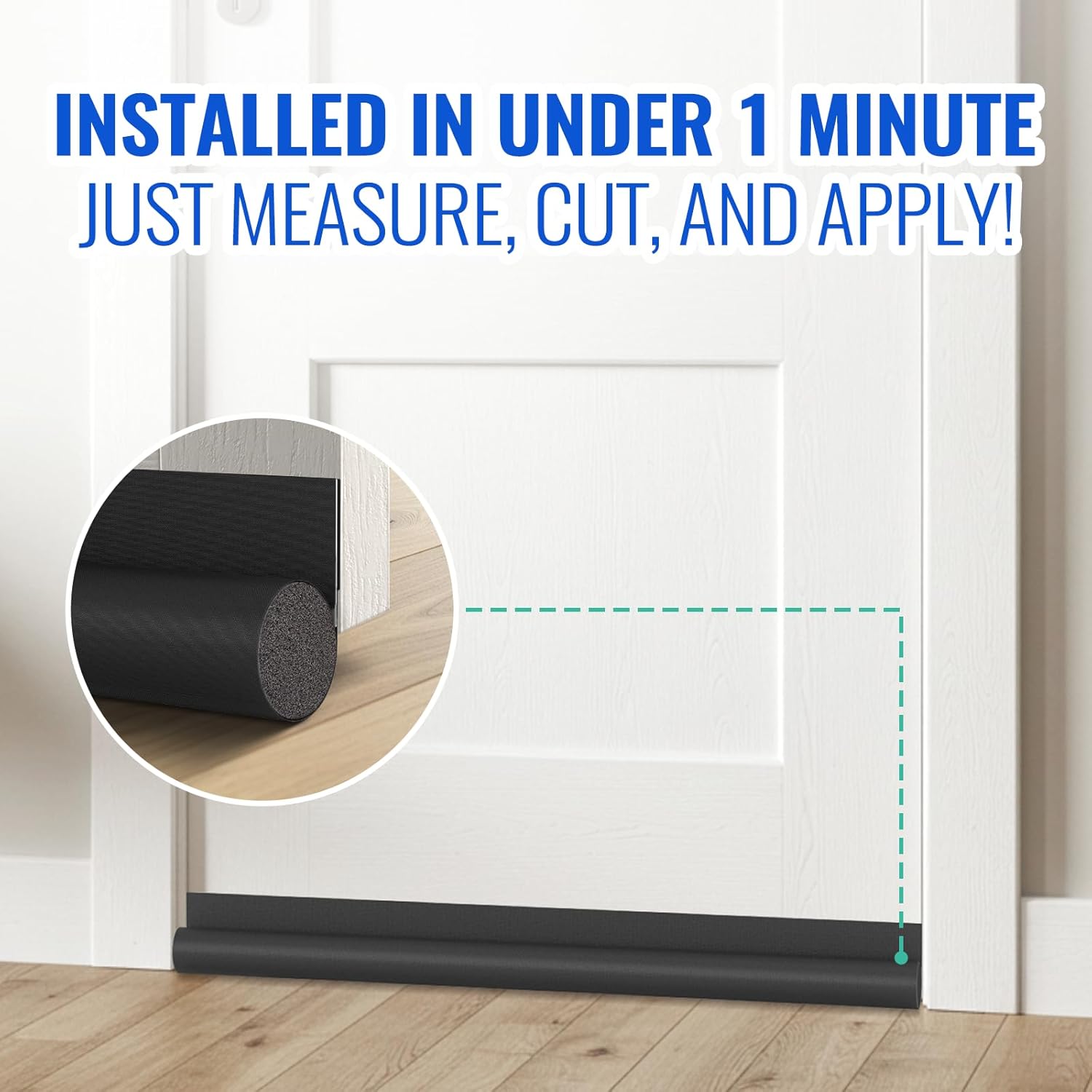 OSAMEDA Door Draft Stopper - 35-35 Inch Black