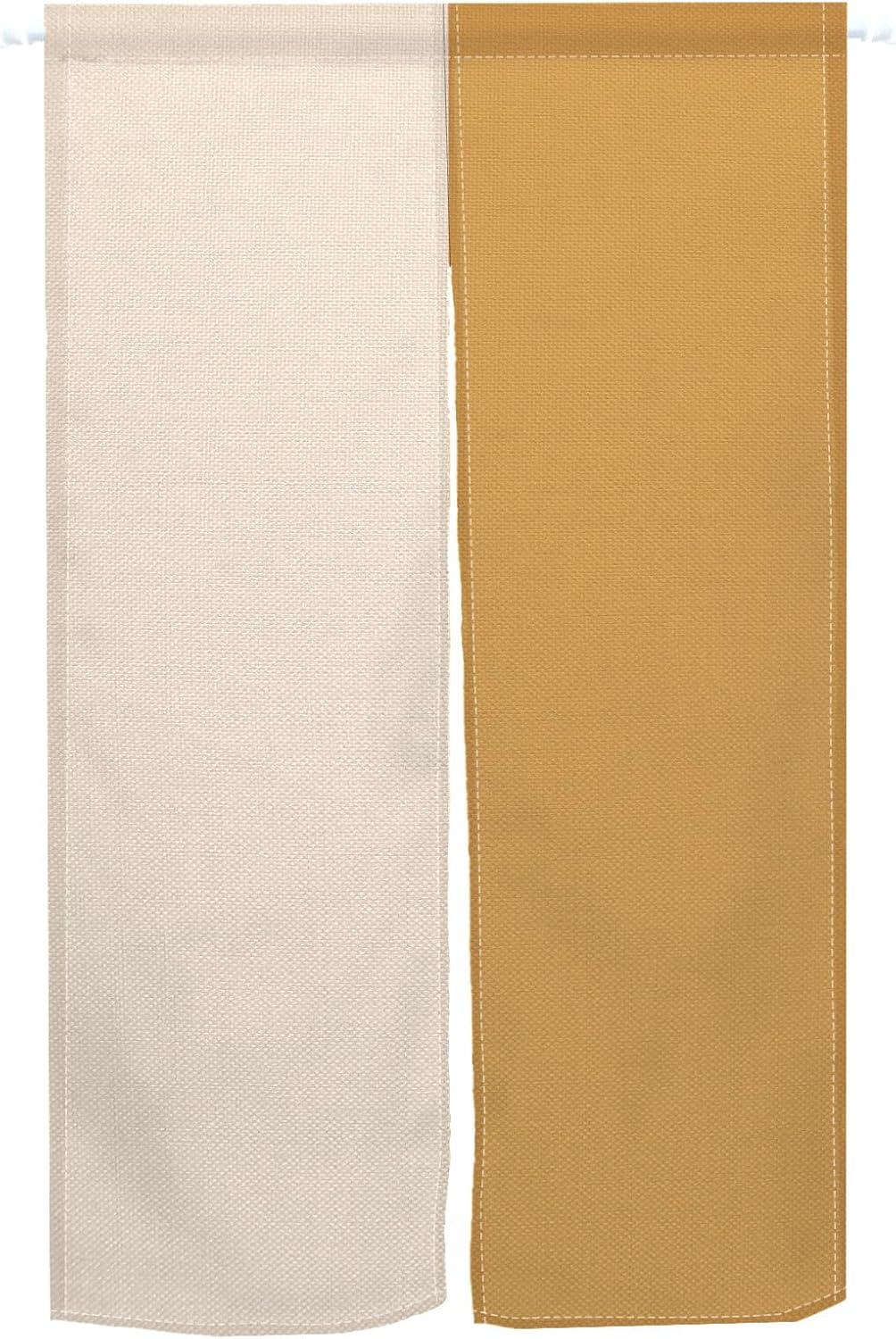 Leowefowa Japanese Noren Door Curtain - Solid Yellow White 335x472 Inches