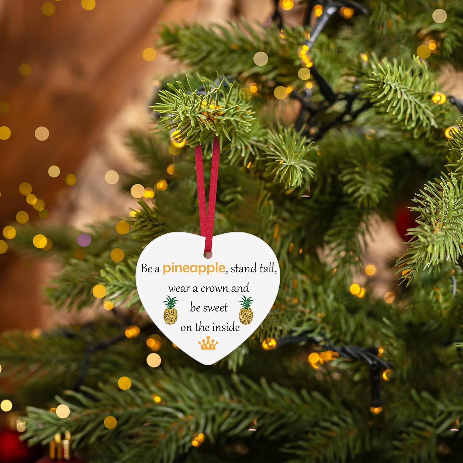 Pineapple Christmas Ornament 2025 Motivational Gift for Women Men