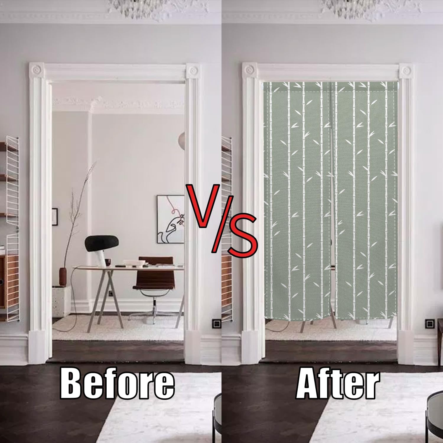 Boho Style Bamboo Decor Curtain for Home Entryway