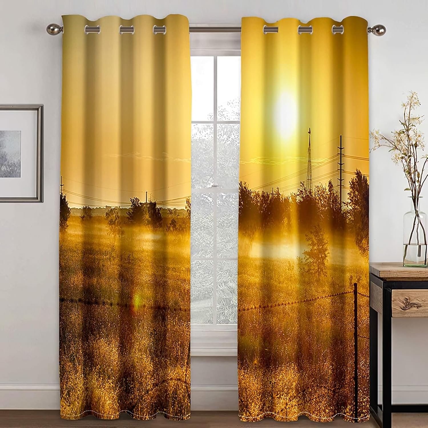 Homxi 2 Panel Blackout Curtains Set for Bedroom