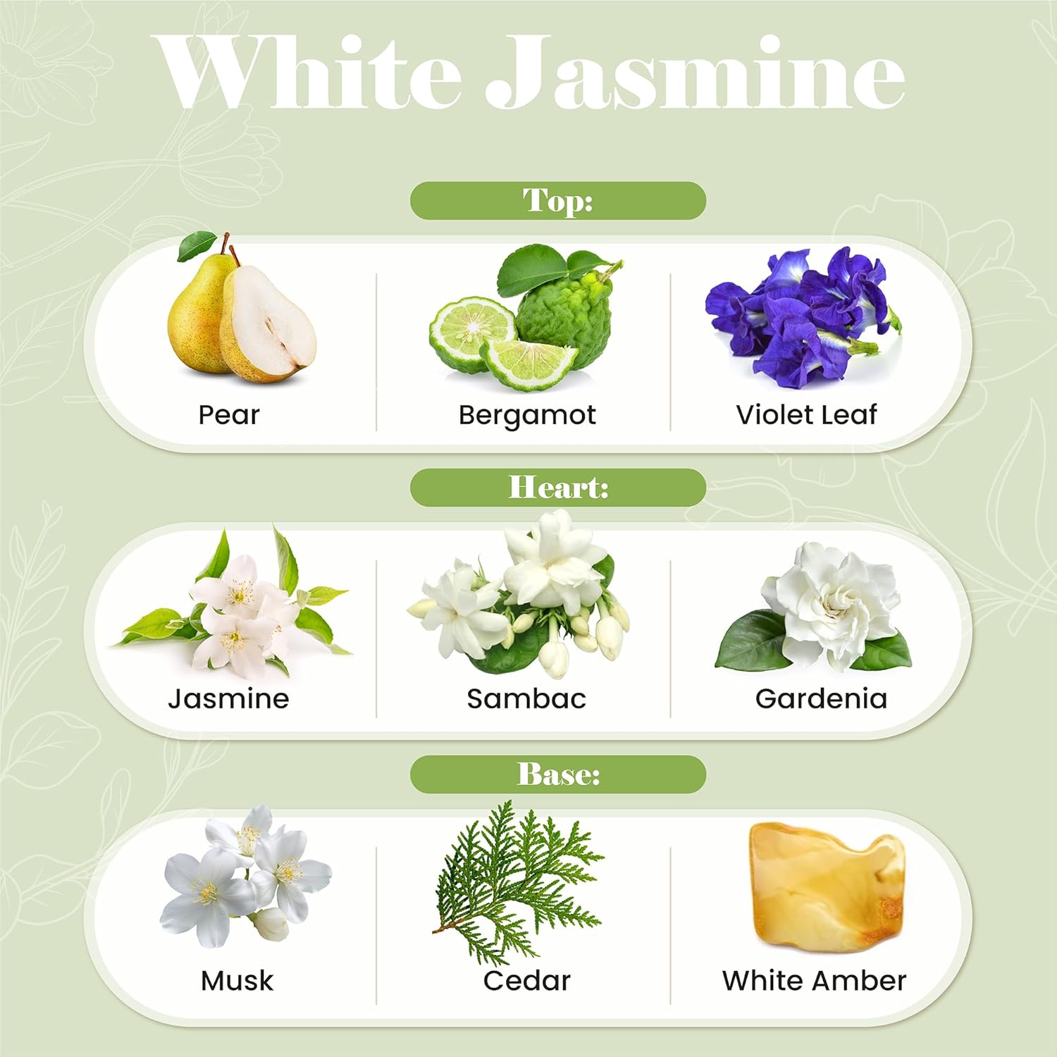 White Jasmine Premium Reed Diffuser Oil Refill 85 Fl Oz