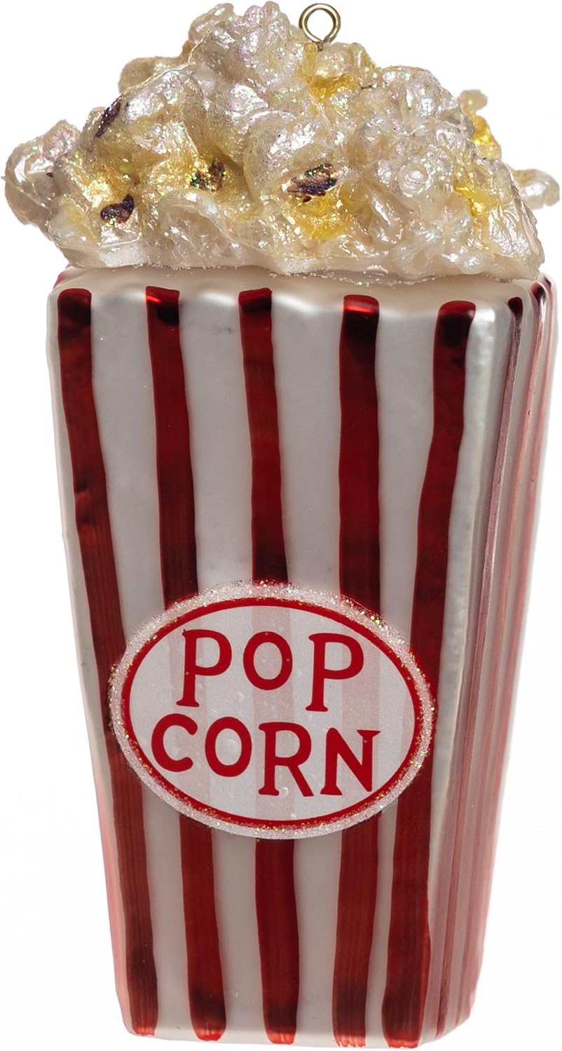 2pcs Blown Glass Popcorn Christmas Ornaments