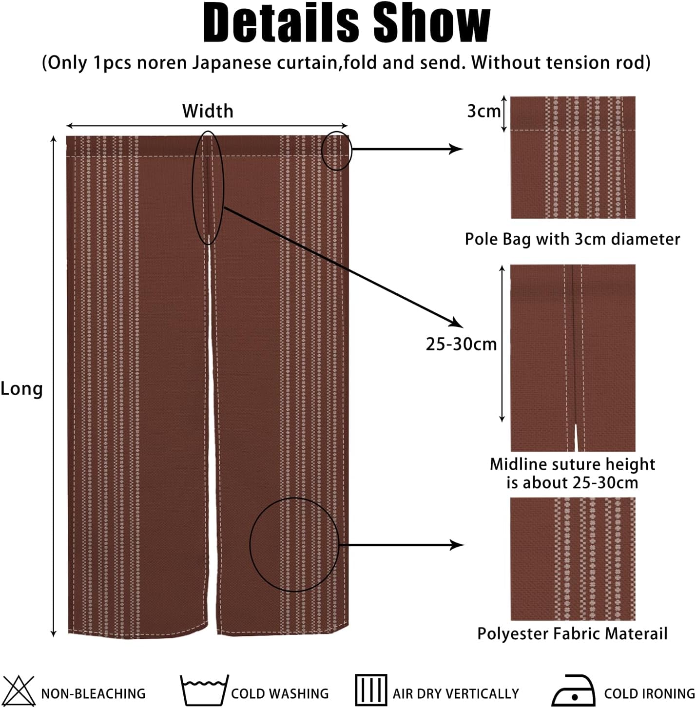 Japanese Noren Door Curtain Long Style Panel 335x709 Inch