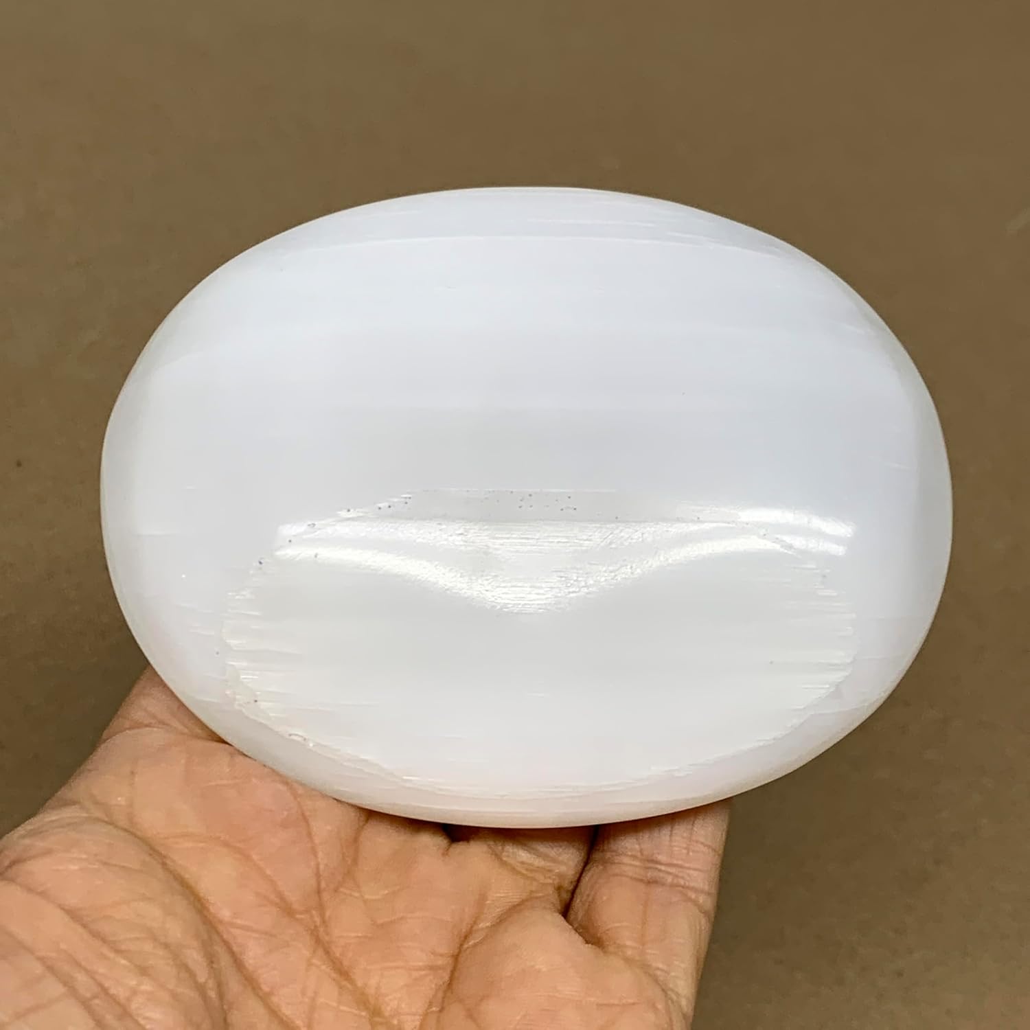 WatanGems Large Natural Selenite Palm-Stone Crystal Pillow Shape 06lbs