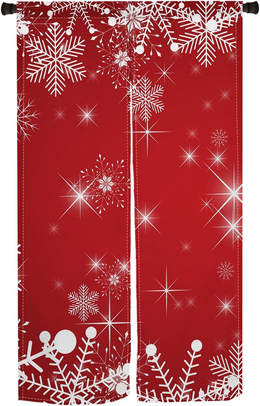 ChloropLastid Japanese Noren Door Curtain Red Christmas 34x60