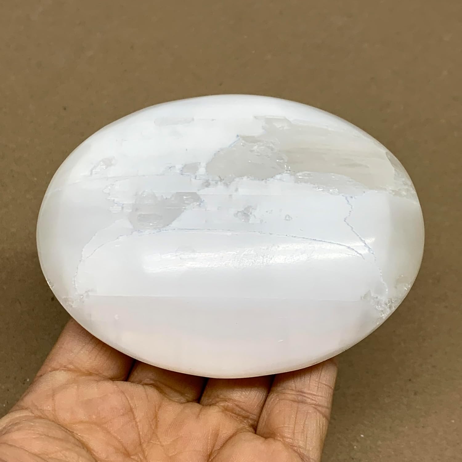 WatanGems Large Selenite Palm-Stone Crystal 067 lbs