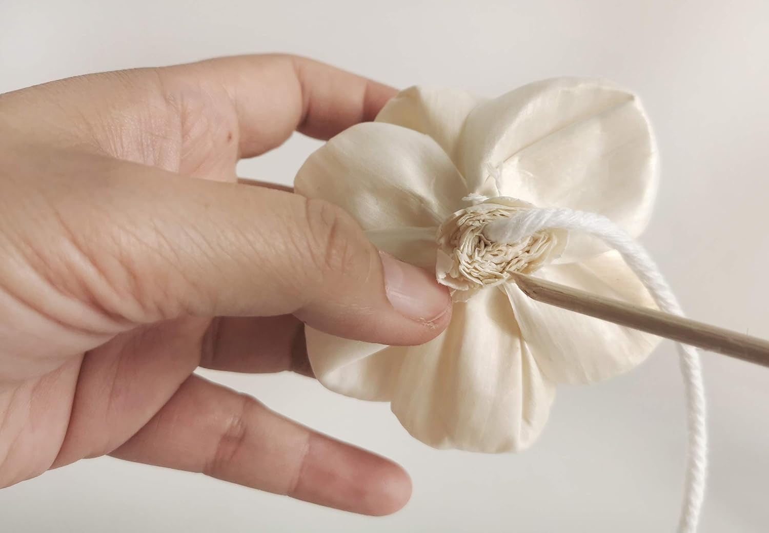 4 White Natural Peony Sola Flower Diffuser Set for Home Fragrance