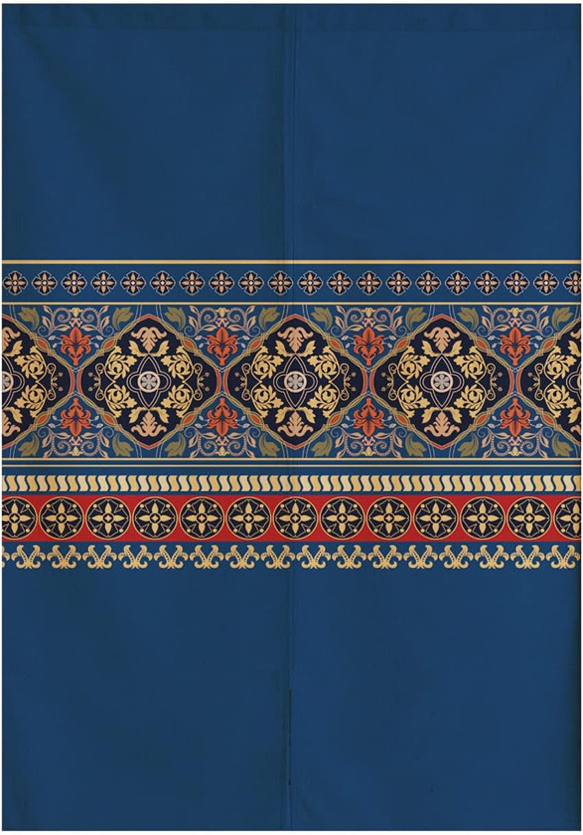 Japanese Noren Door Curtain Boho Style Blue 256x355 Inch