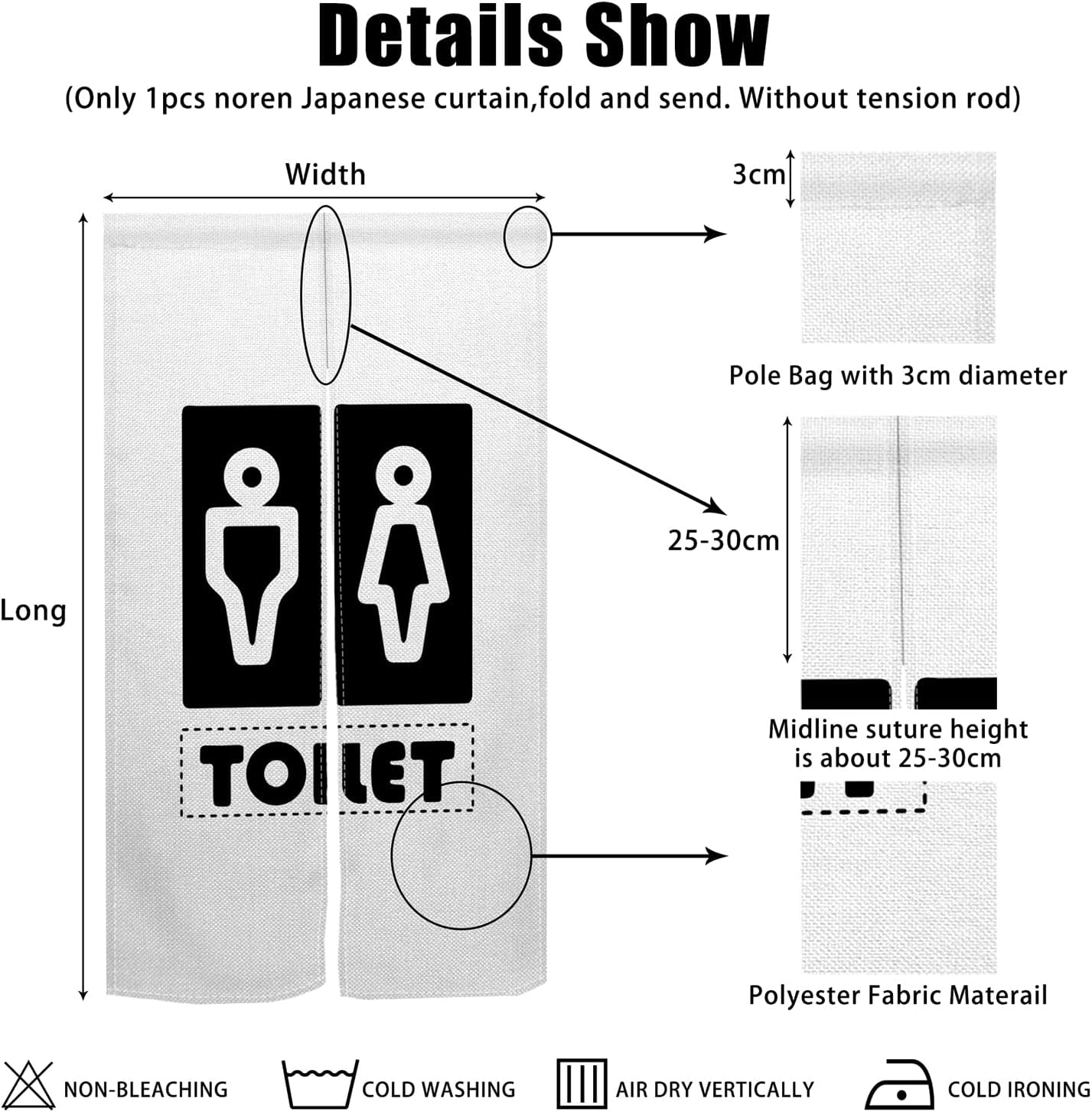 Japanese Noren Door Curtain for Privacy Partition Divider Panel
