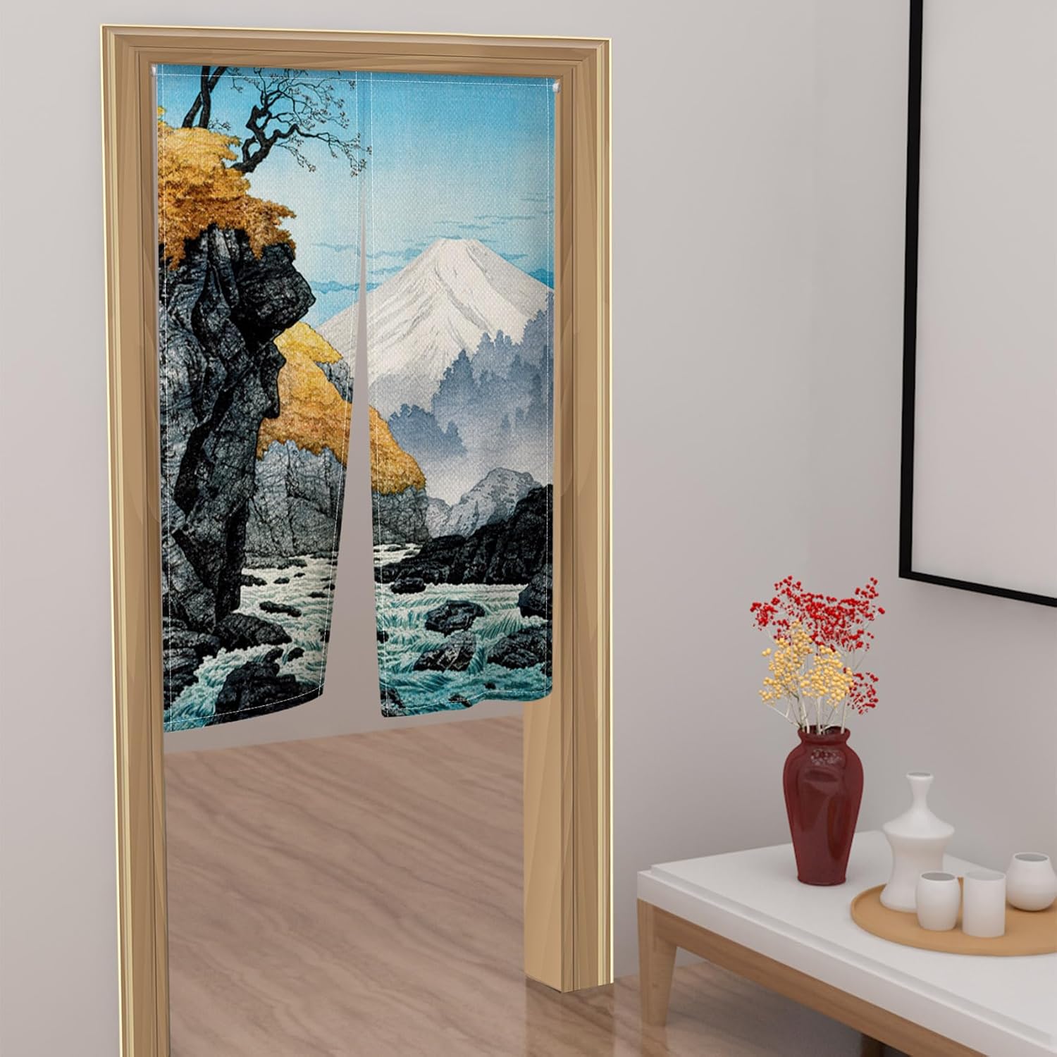 Japanese Noren Door Curtain 34x60 Inches Natural Scenery Design