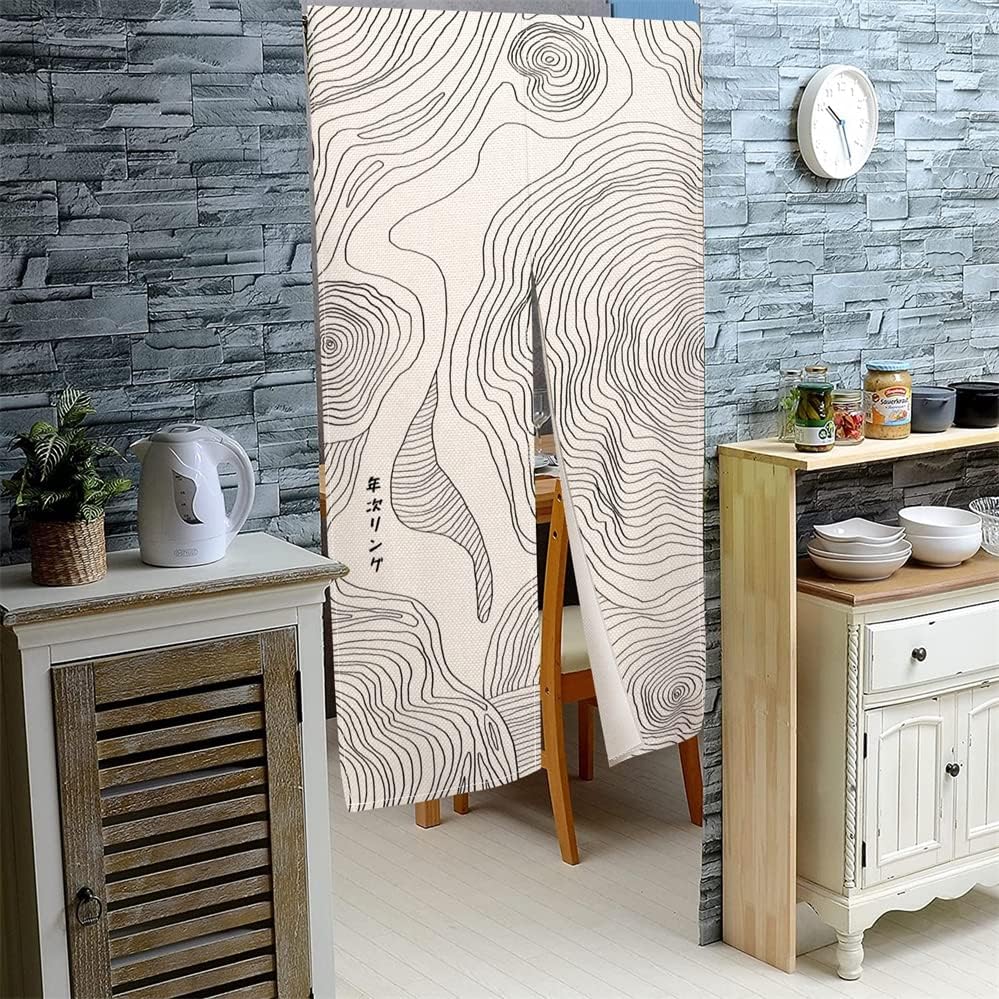 Leowefowa Doorway Curtain Abstract Paisley Panel