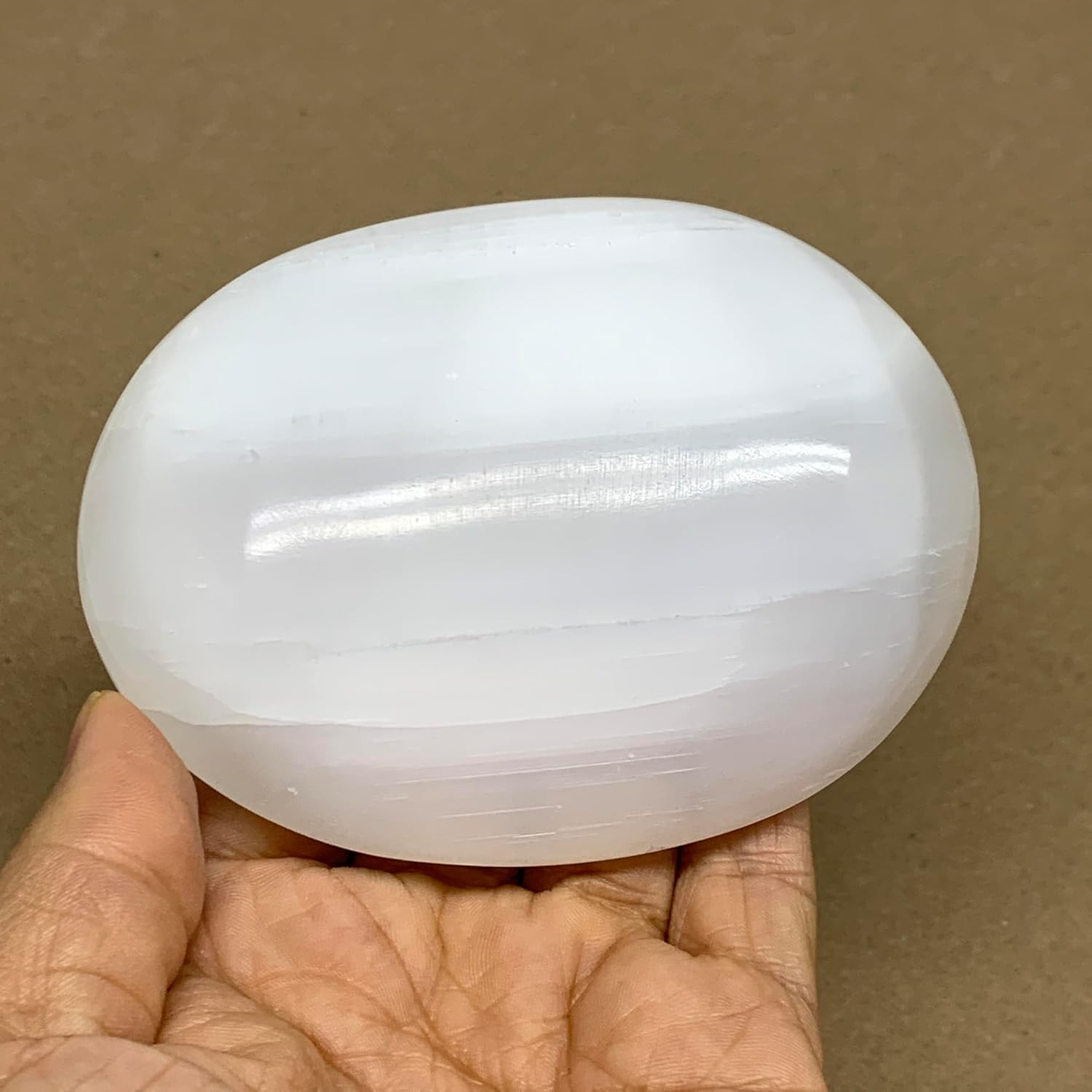 WatanGems 066 lbs Large Selenite Palm-Stone Crystal Pillow Shape