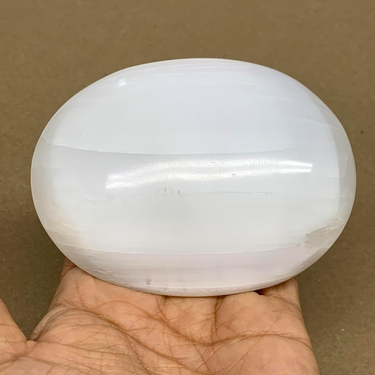 WatanGems 066 lbs Large Selenite Palm-Stone Crystal Pillow Shape