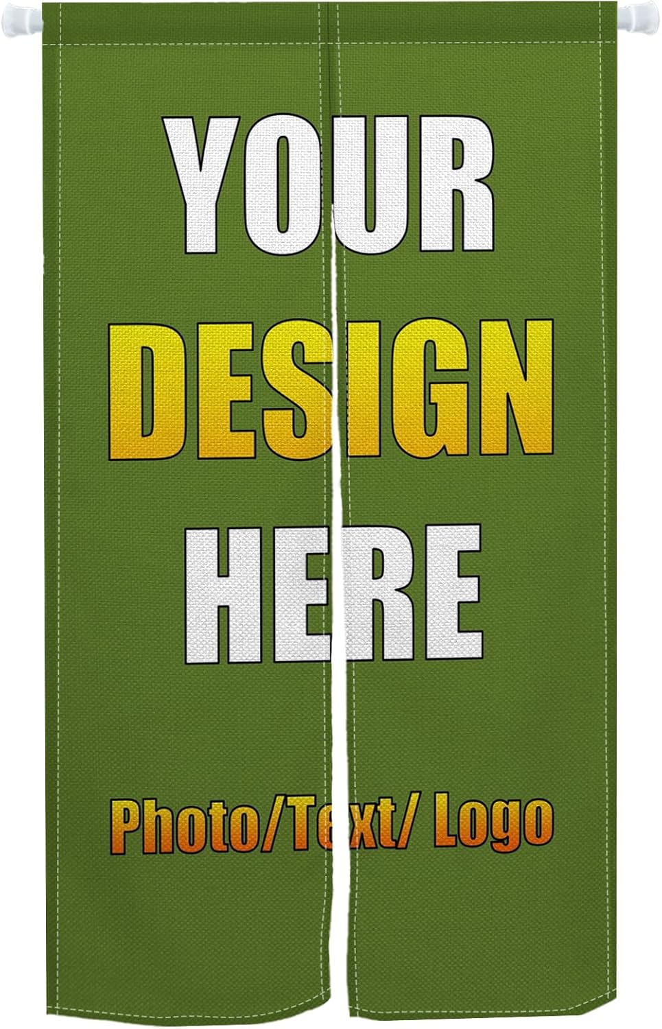 Leowefowa Custom Japanese Noren Curtain Panel with Photo Text Logo