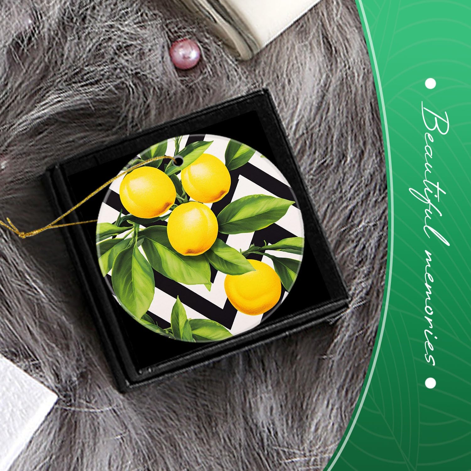 Lemon Yellow Limon Fruits Hanging Christmas Ornament