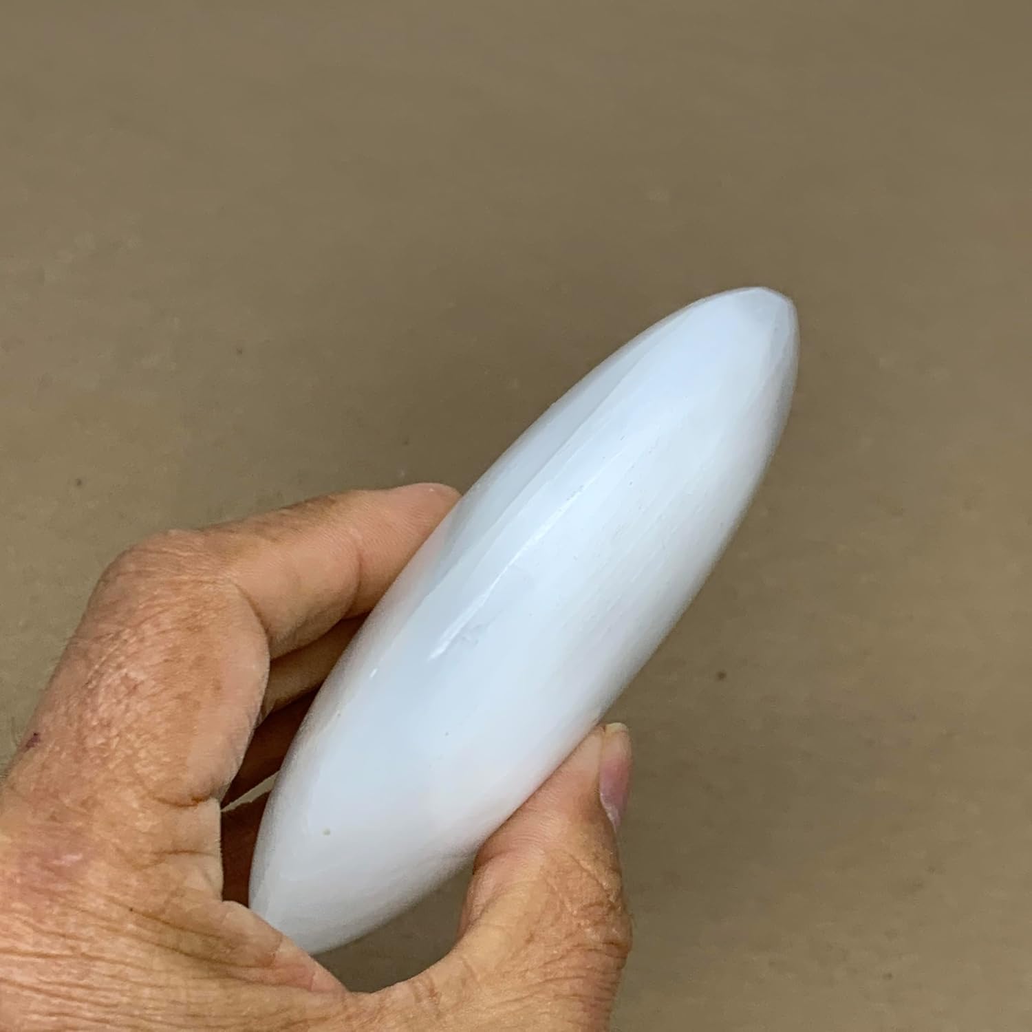 WatanGems Large Natural Selenite Palm-Stone Crystal Pillow Shape 06lbs