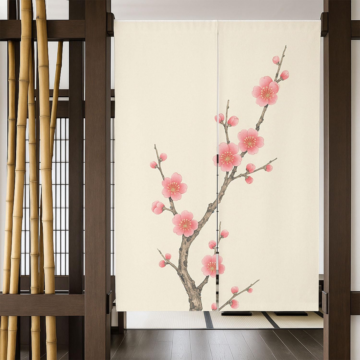 Japanese Floral Door Curtain 335x55 Inch
