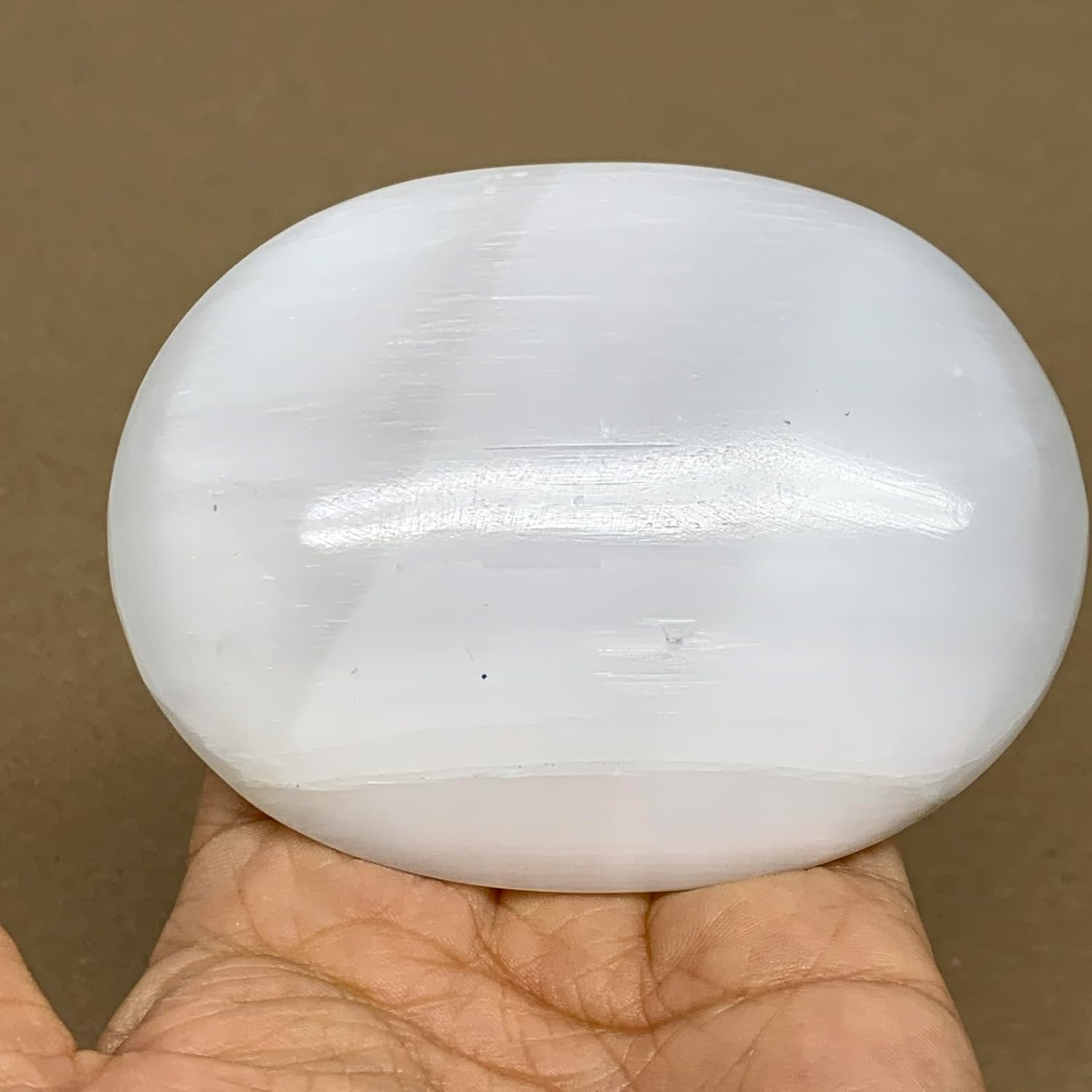 062 Lbs Selenite Palm Stone Crystal Handmade Pillow Shape
