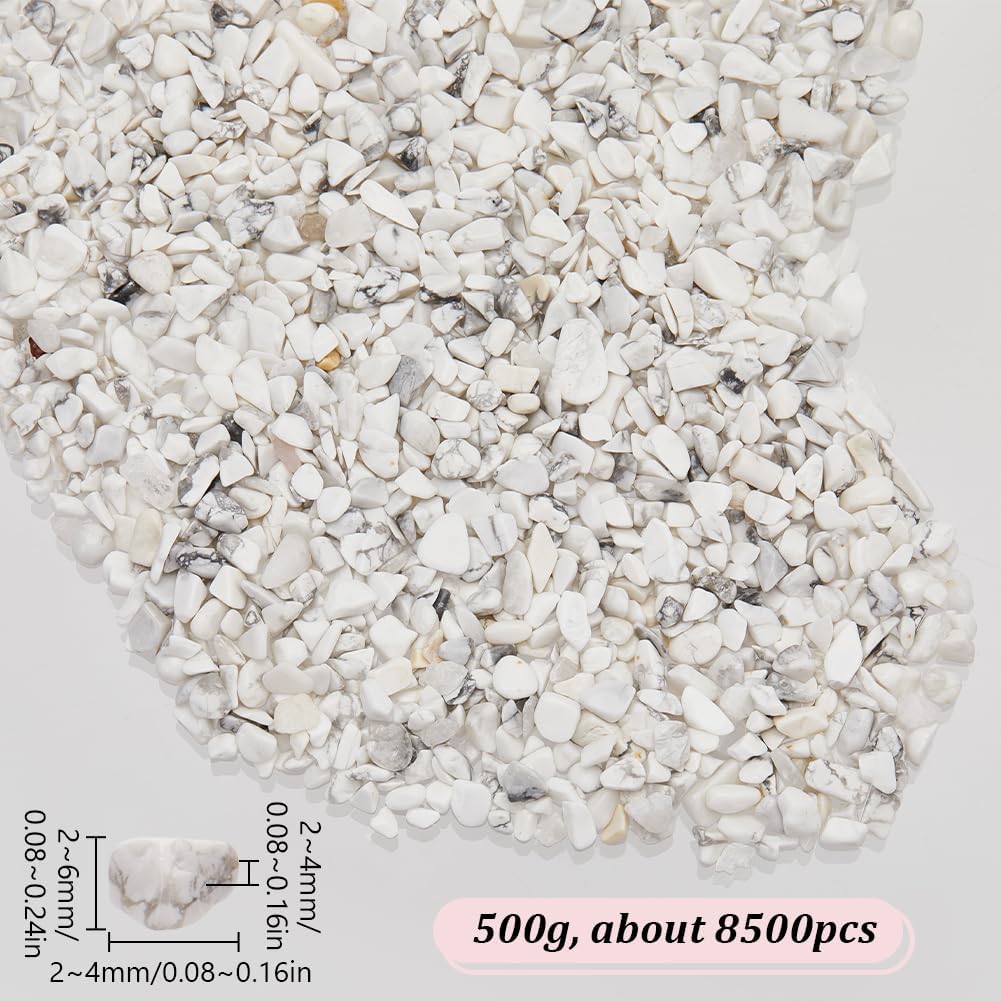 500g Howlite Crystal Chips for Jewelry and Decor