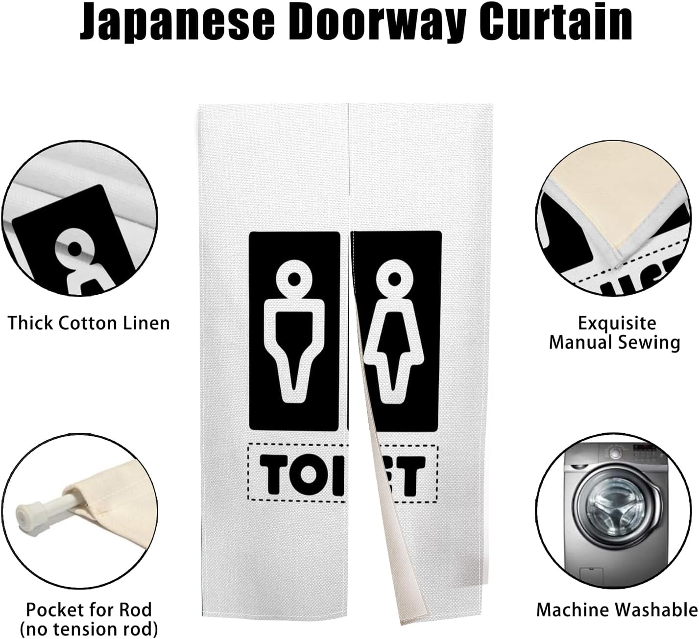 Japanese Noren Door Curtain for Privacy Partition Divider Panel
