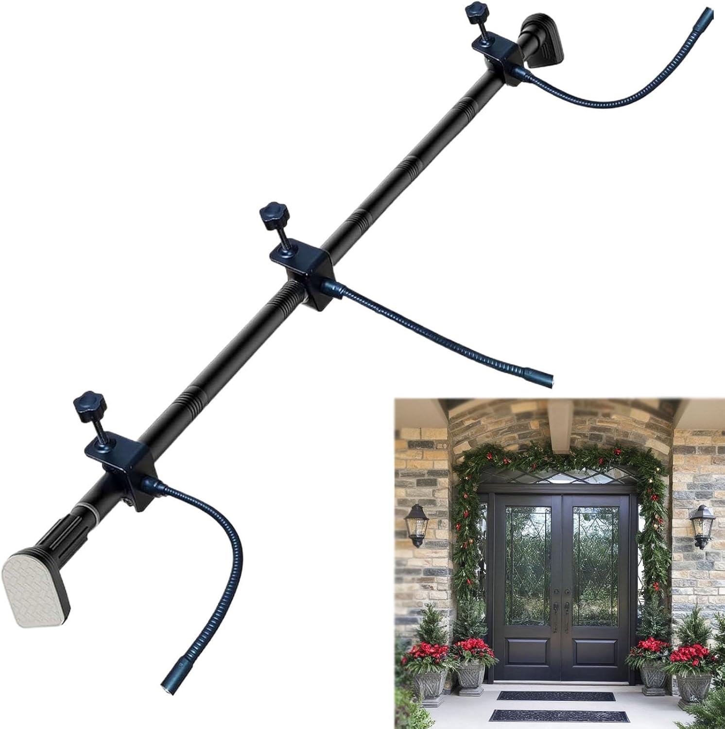 Adjustable Garland Hanger for Front Door No Screws Damage-Free
