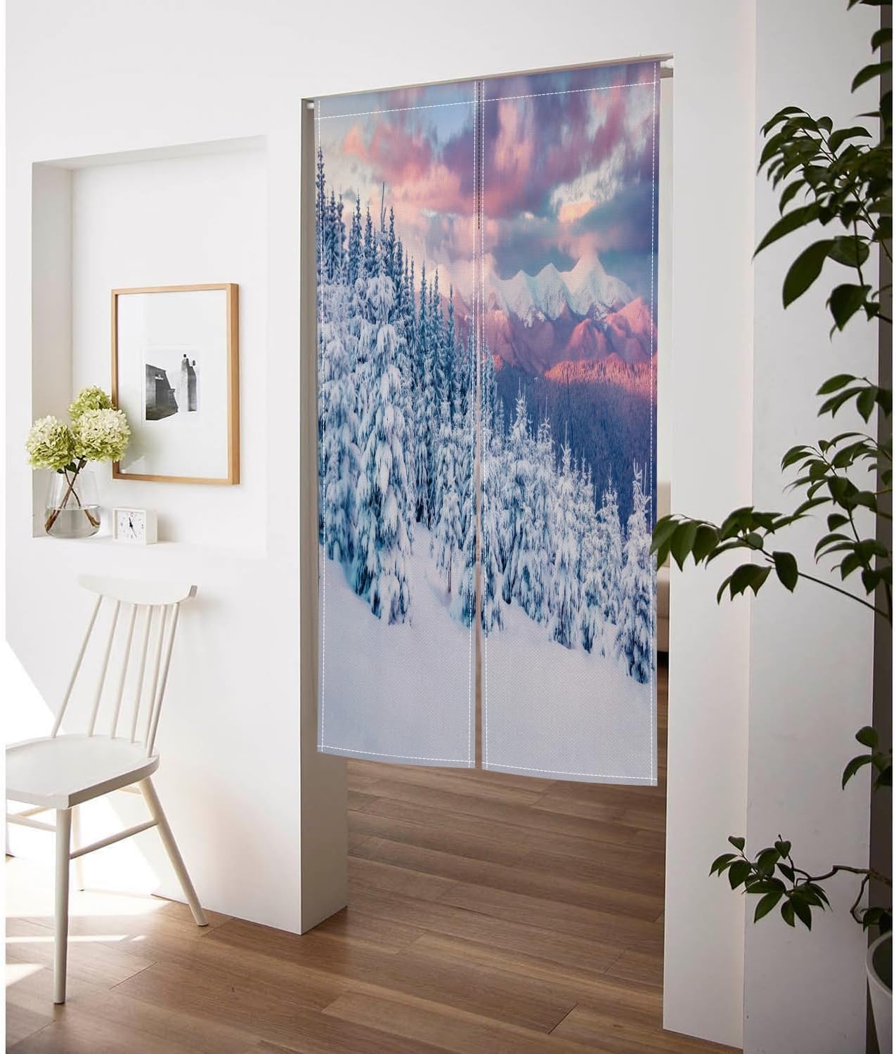 ChloropLastid Winter Wonderland Noren Door Curtain 34x60 Inches