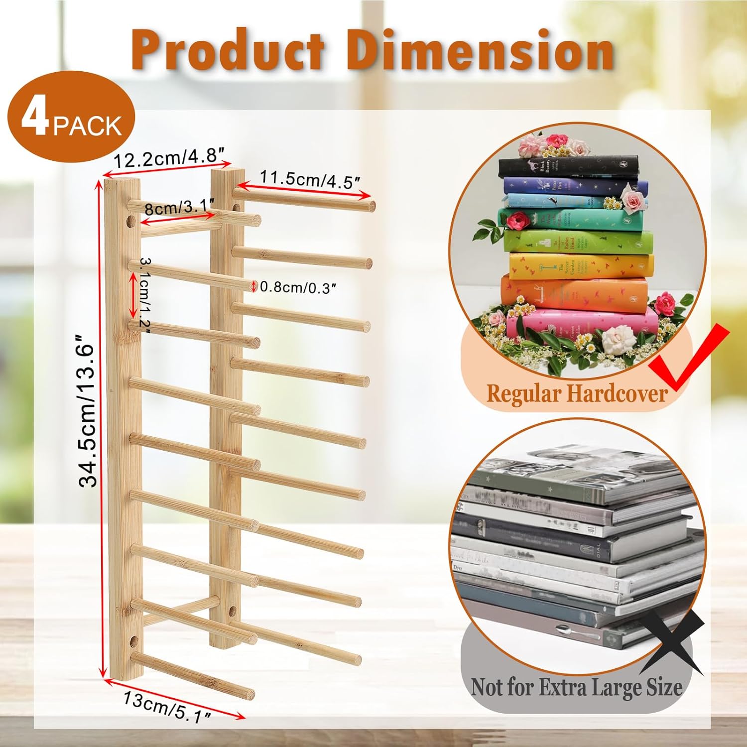 BTSKY 8-Tier Floating Book Shelf for Wall