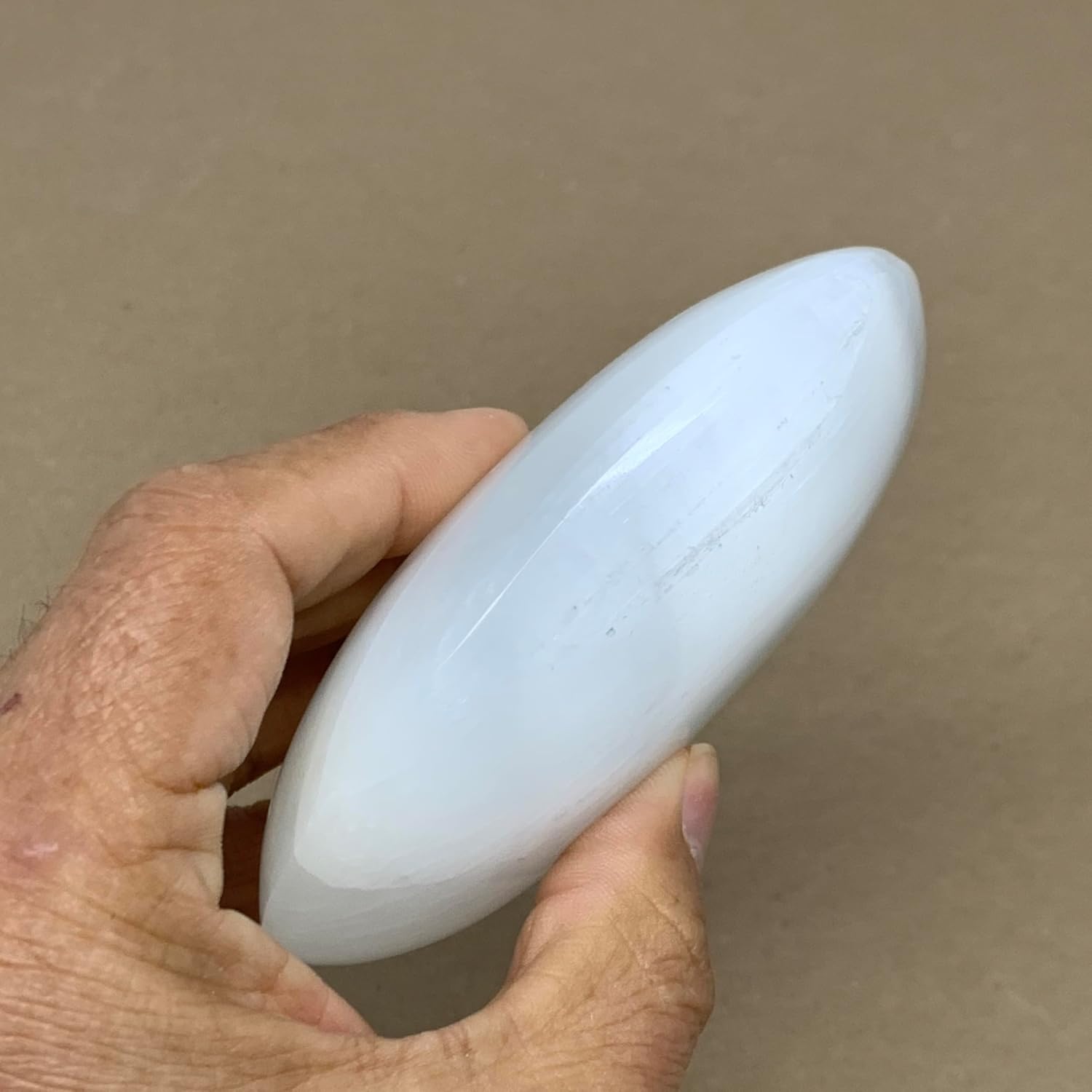 WatanGems 066 lbs Large Selenite Palm-Stone Crystal Pillow Shape