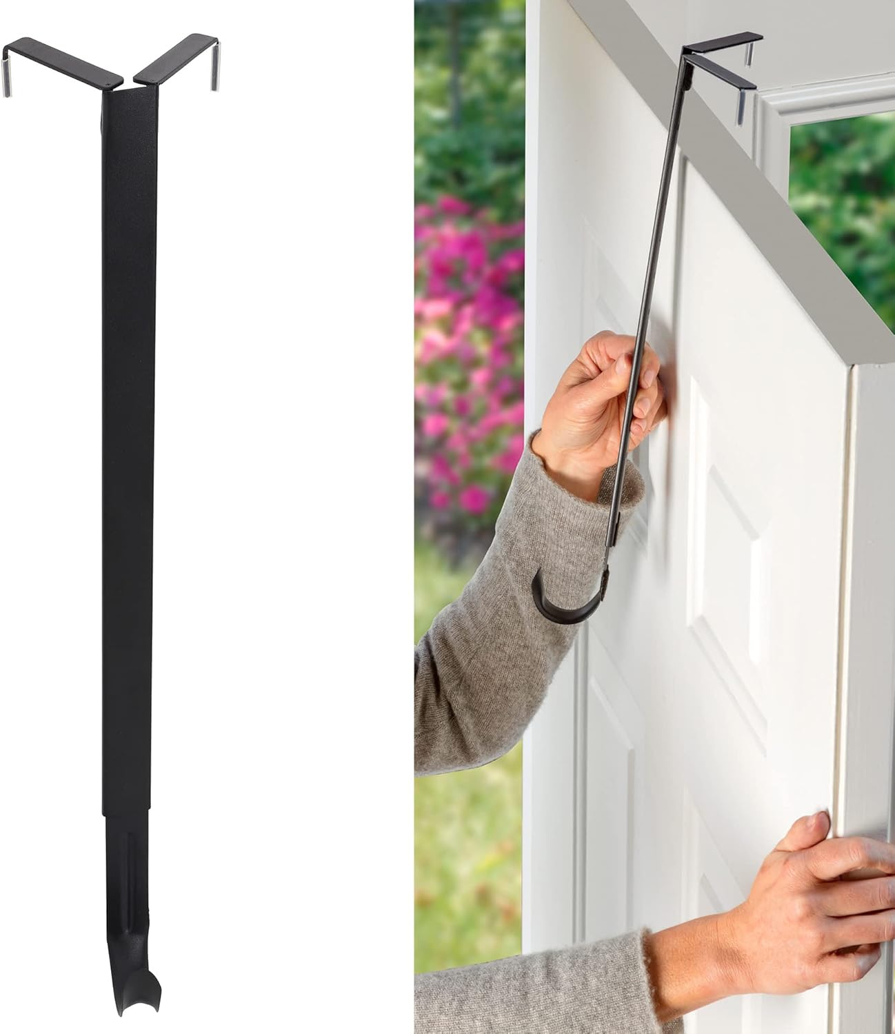 Haute Decor Adjustable Wreath Hanger Matte Black