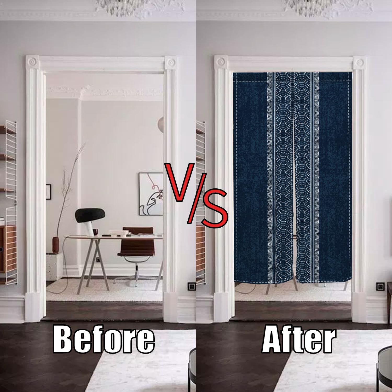 Noren Doorway Curtain Royal Blue Hanging Panel