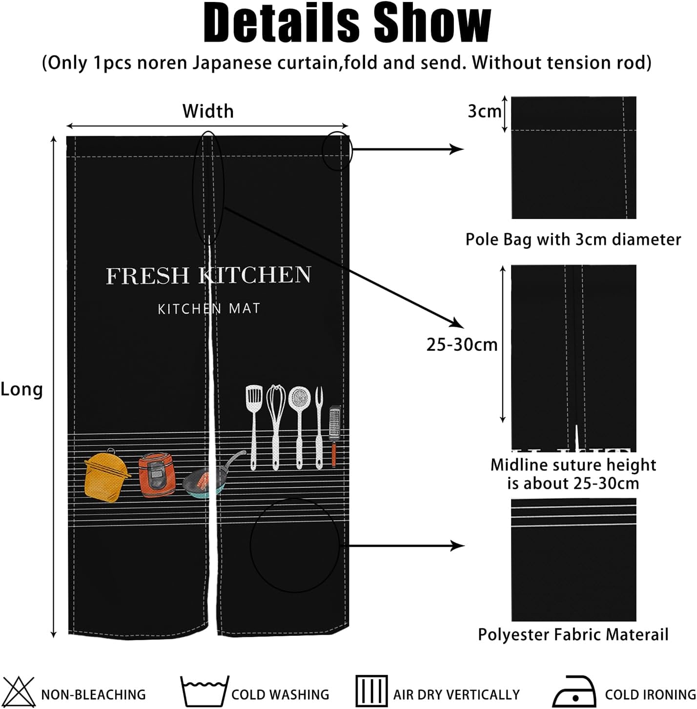 Japanese Noren Doorway Curtain 34x60 Inch