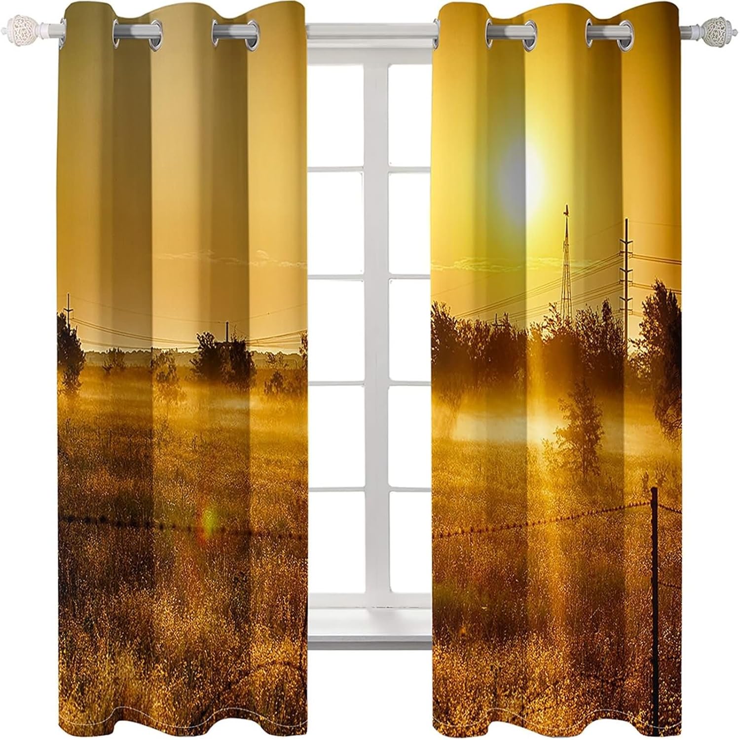Homxi 2 Panel Blackout Curtains Set for Bedroom