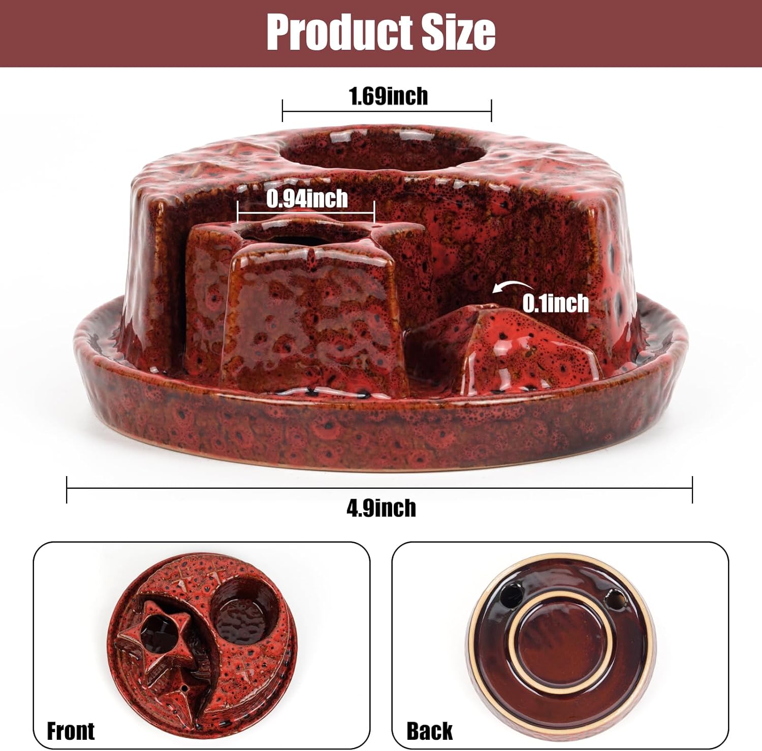 4 in 1 Incense Holder with Ceramic Ash Tray