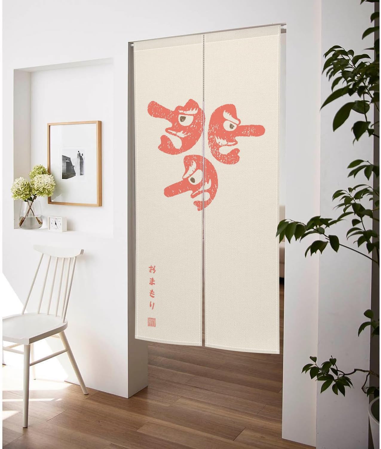 Traditional Japanese Noren Door Curtain with Funny Print 1