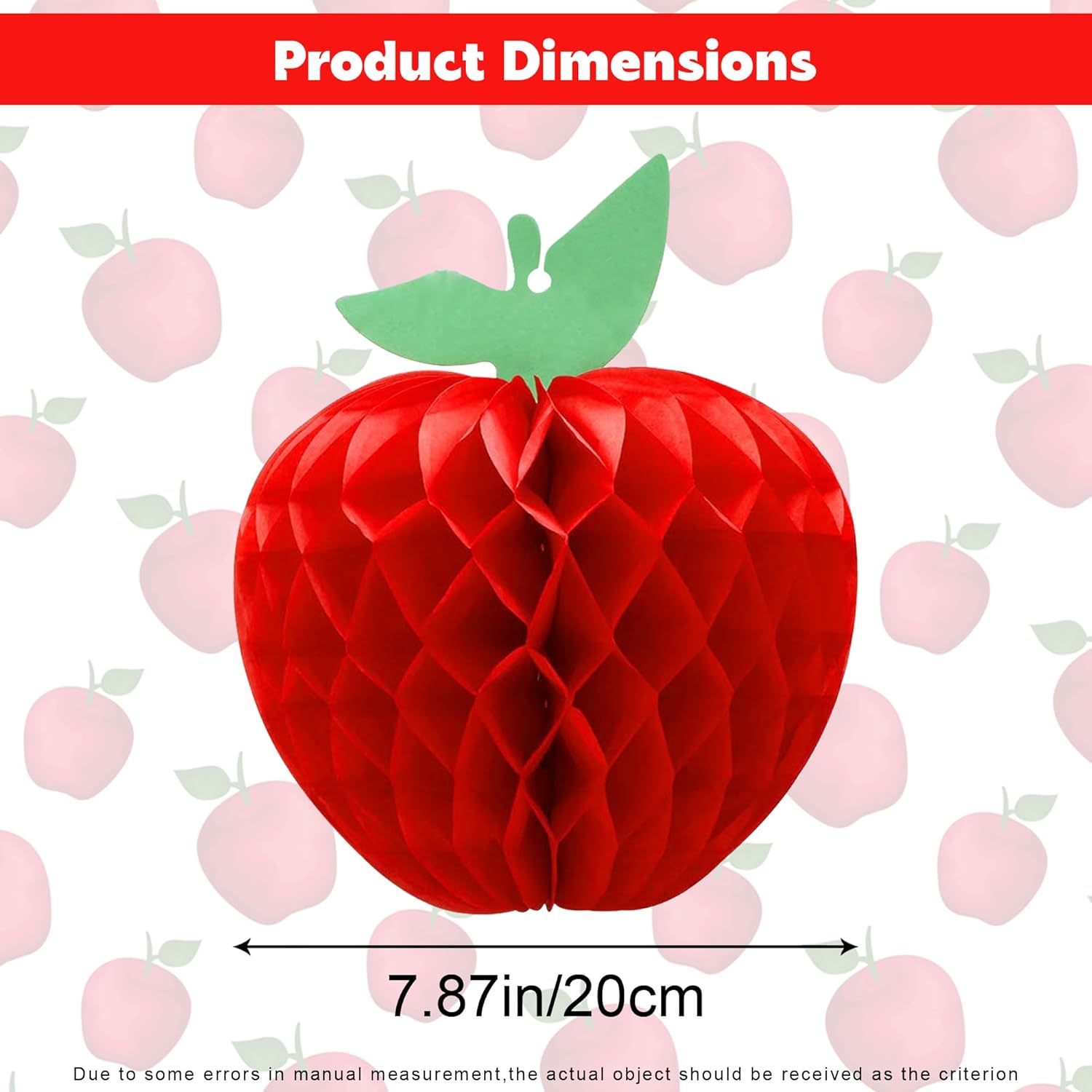 4 Pcs Red Honeycomb Apple Hanging Decorations