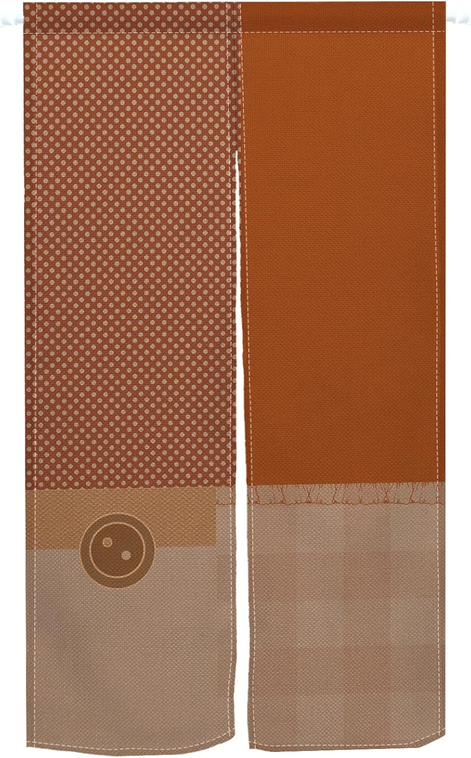 Leowefowa Japanese Style Door Curtain with Dots and Plaid Pattern