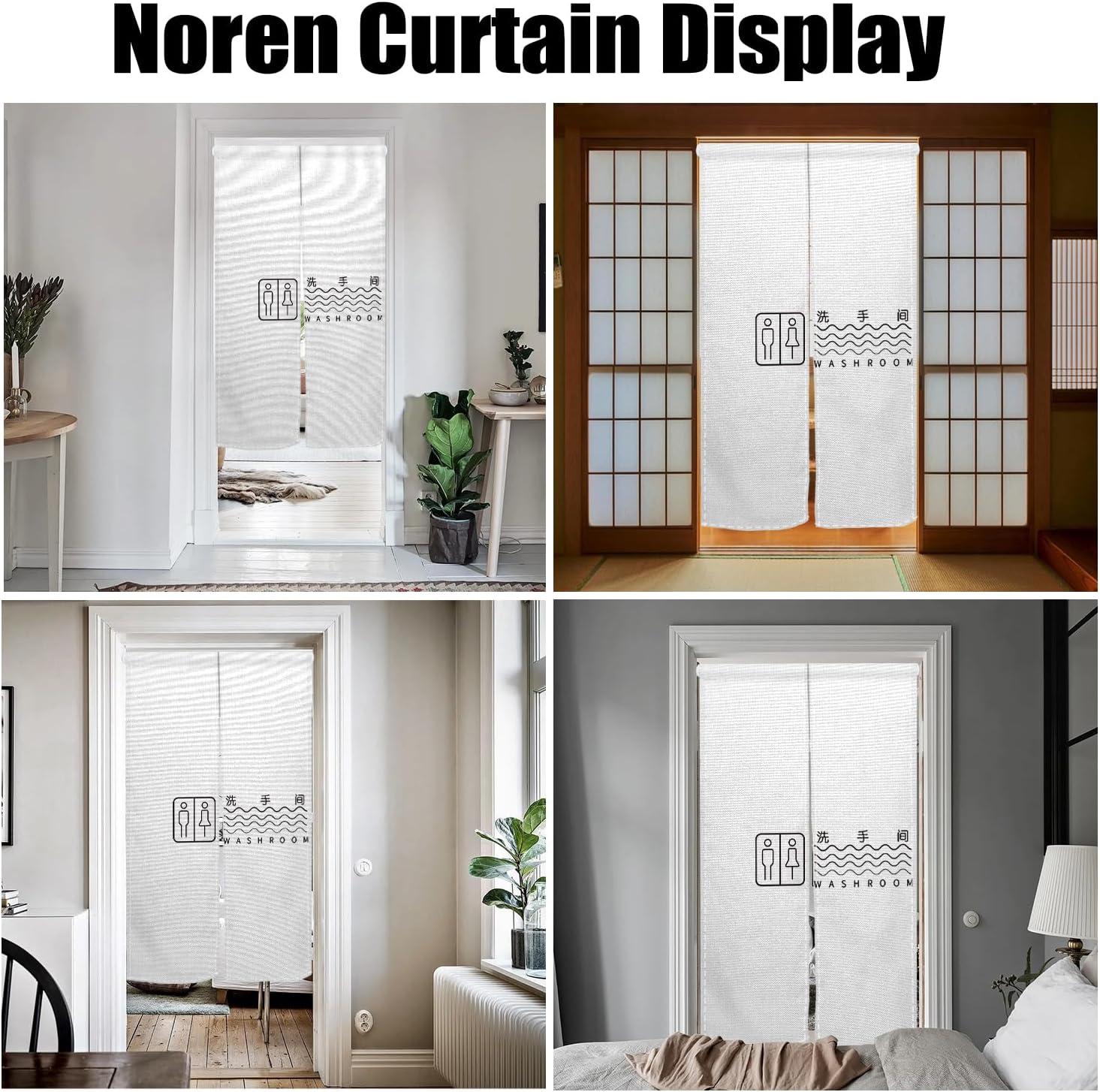 Japanese Noren Door Curtain for Privacy 34x60 Inches