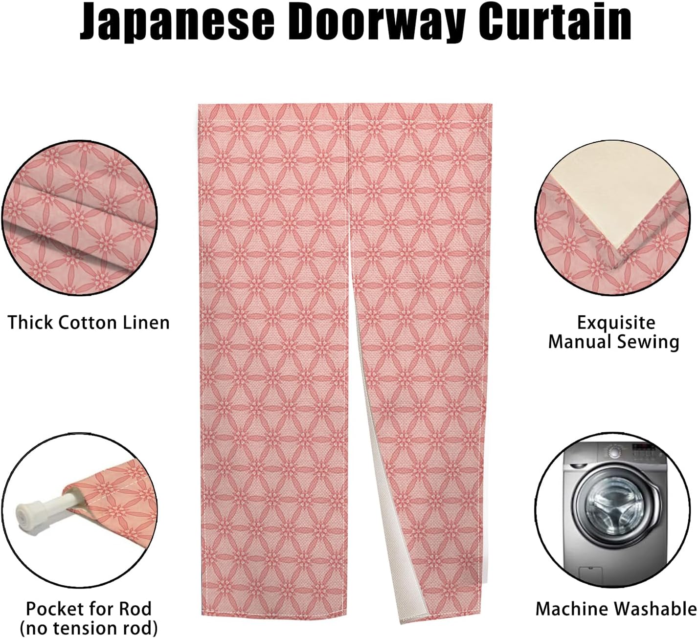 Blooming Flowers Door Tapestry Japanese Noren Curtain 34x60
