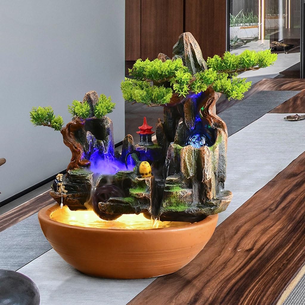 Lucky Gourd Tabletop Waterfall Fountain Office Decor