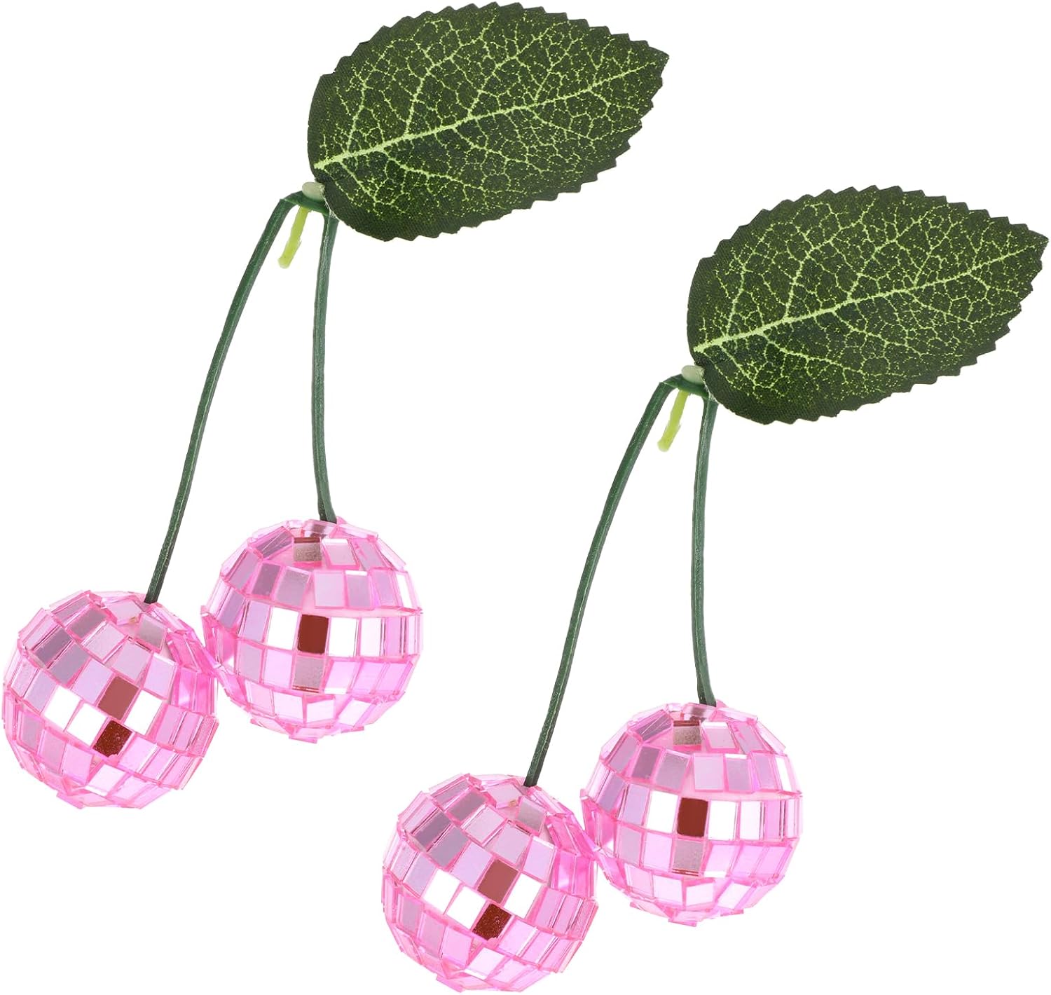 2Pcs Small Cherry Disco Ball Decor Pink