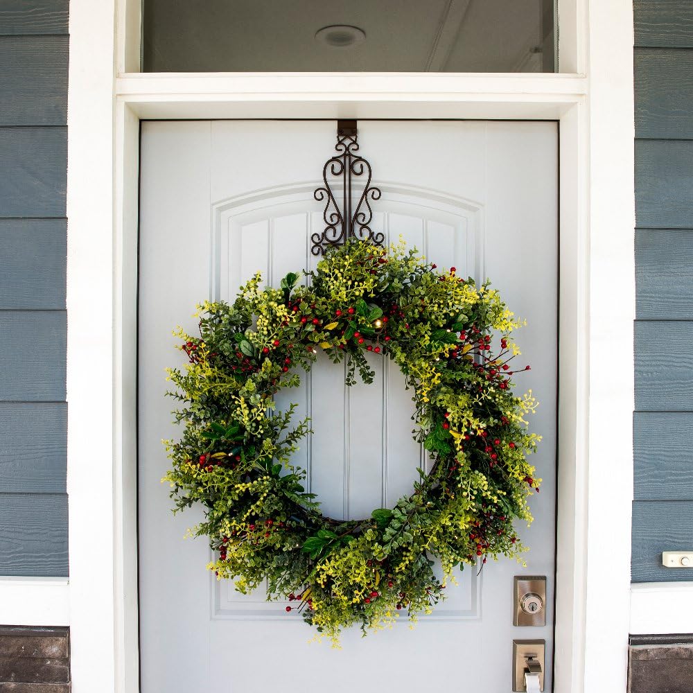 Front Door Wreath Hanger - Colonial Design Brown