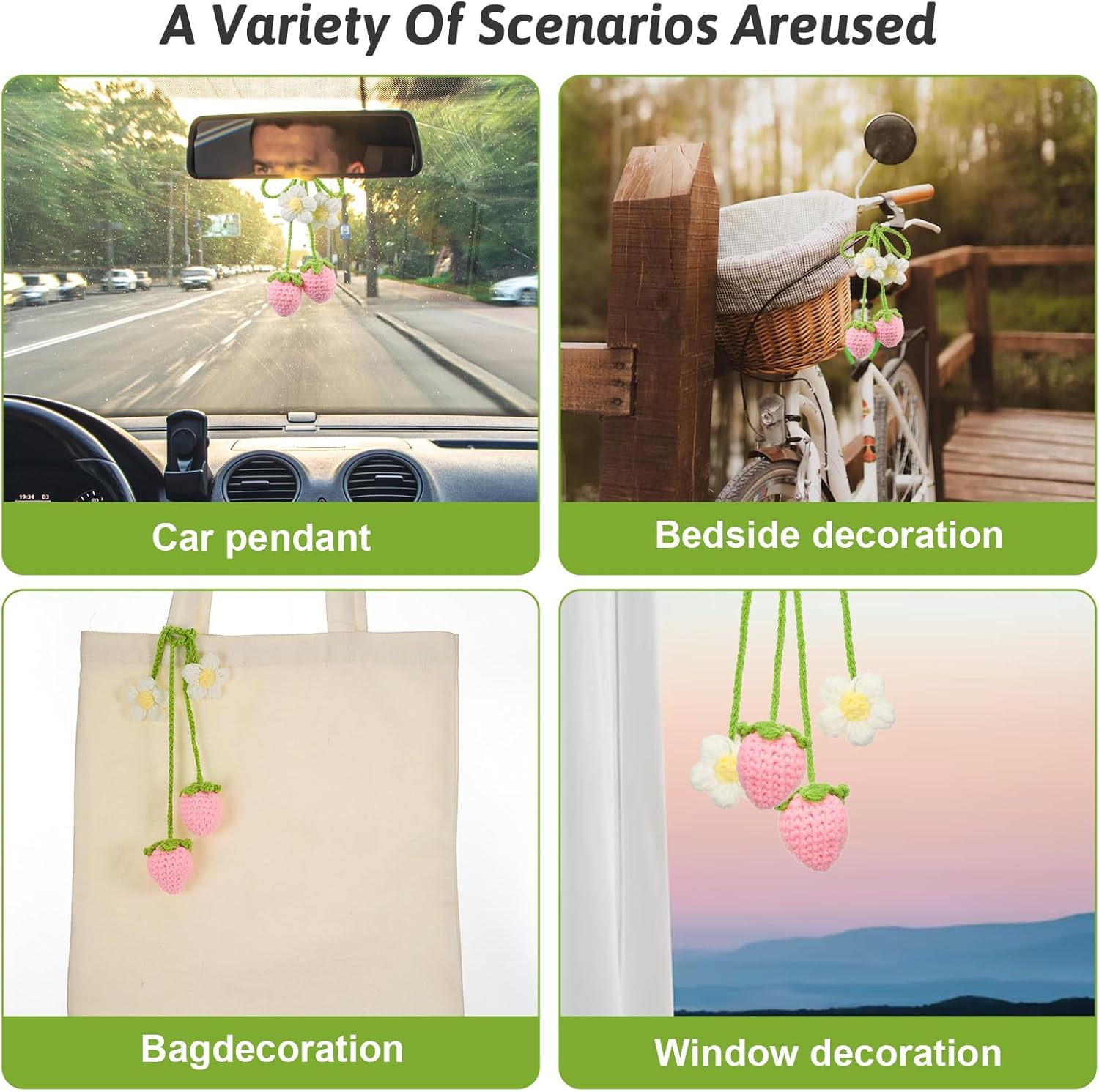Strawberry Car Hanging Decor 2 Pack